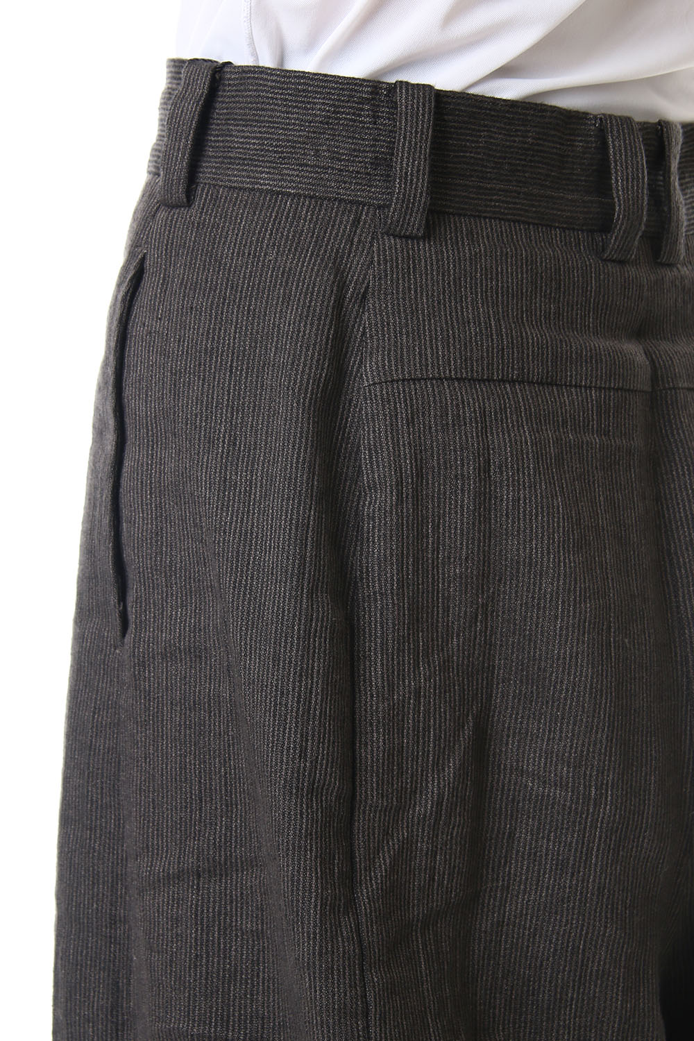 Baggy cropped pants Linen / cotton wash