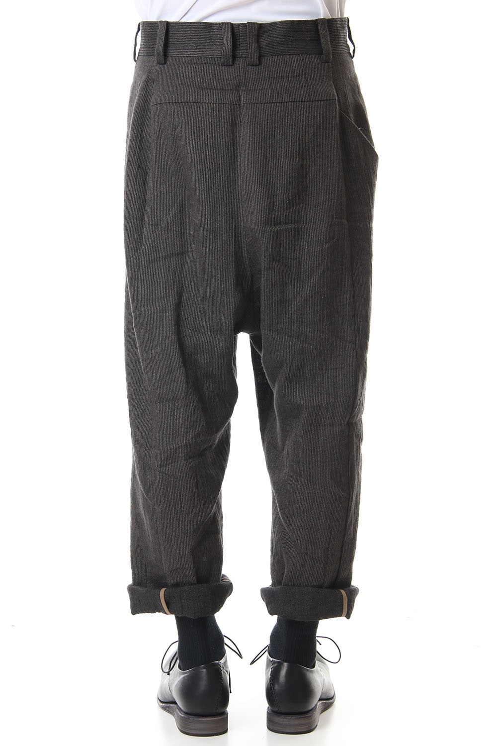 Baggy cropped pants Linen / cotton wash