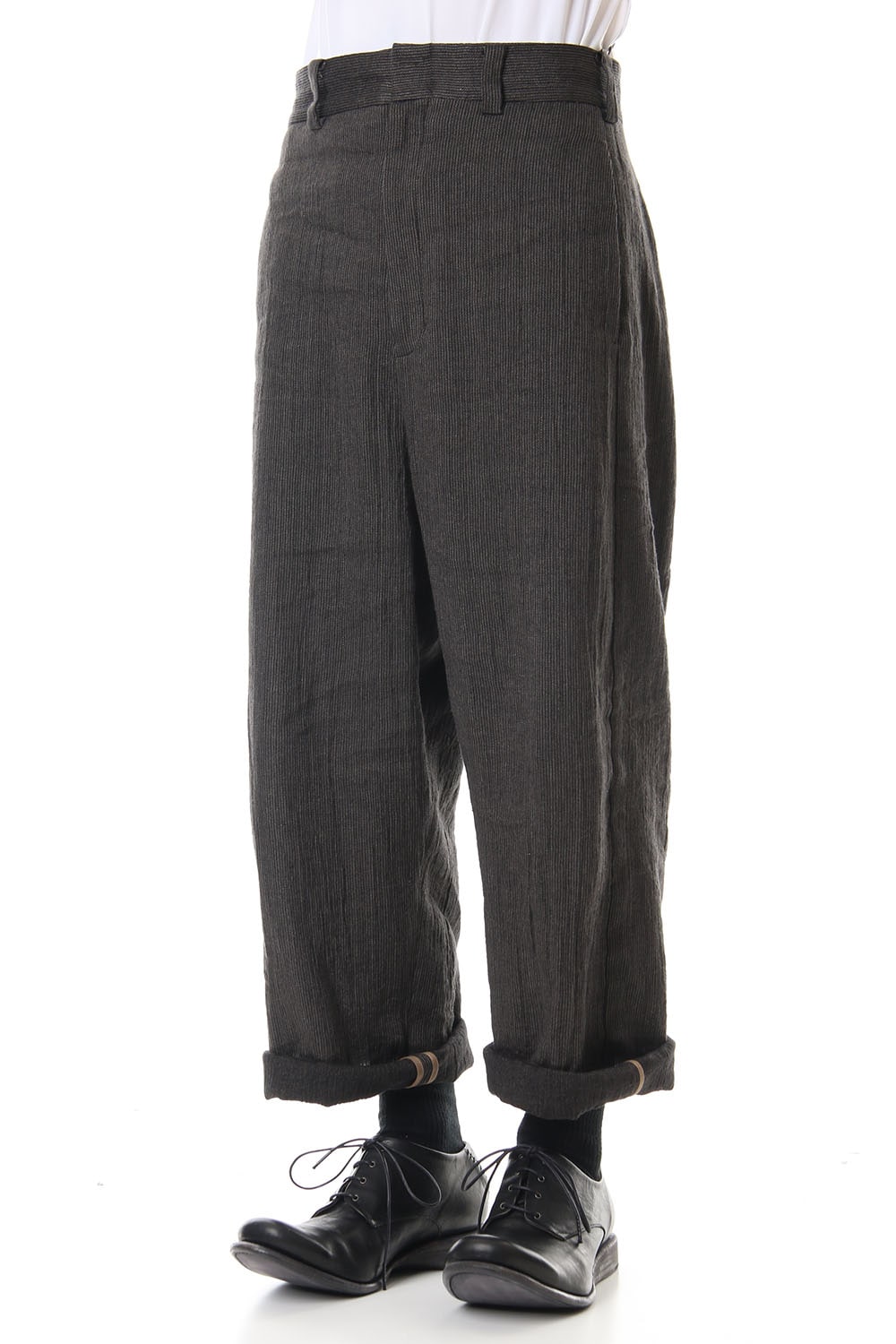 Baggy cropped pants Linen / cotton wash