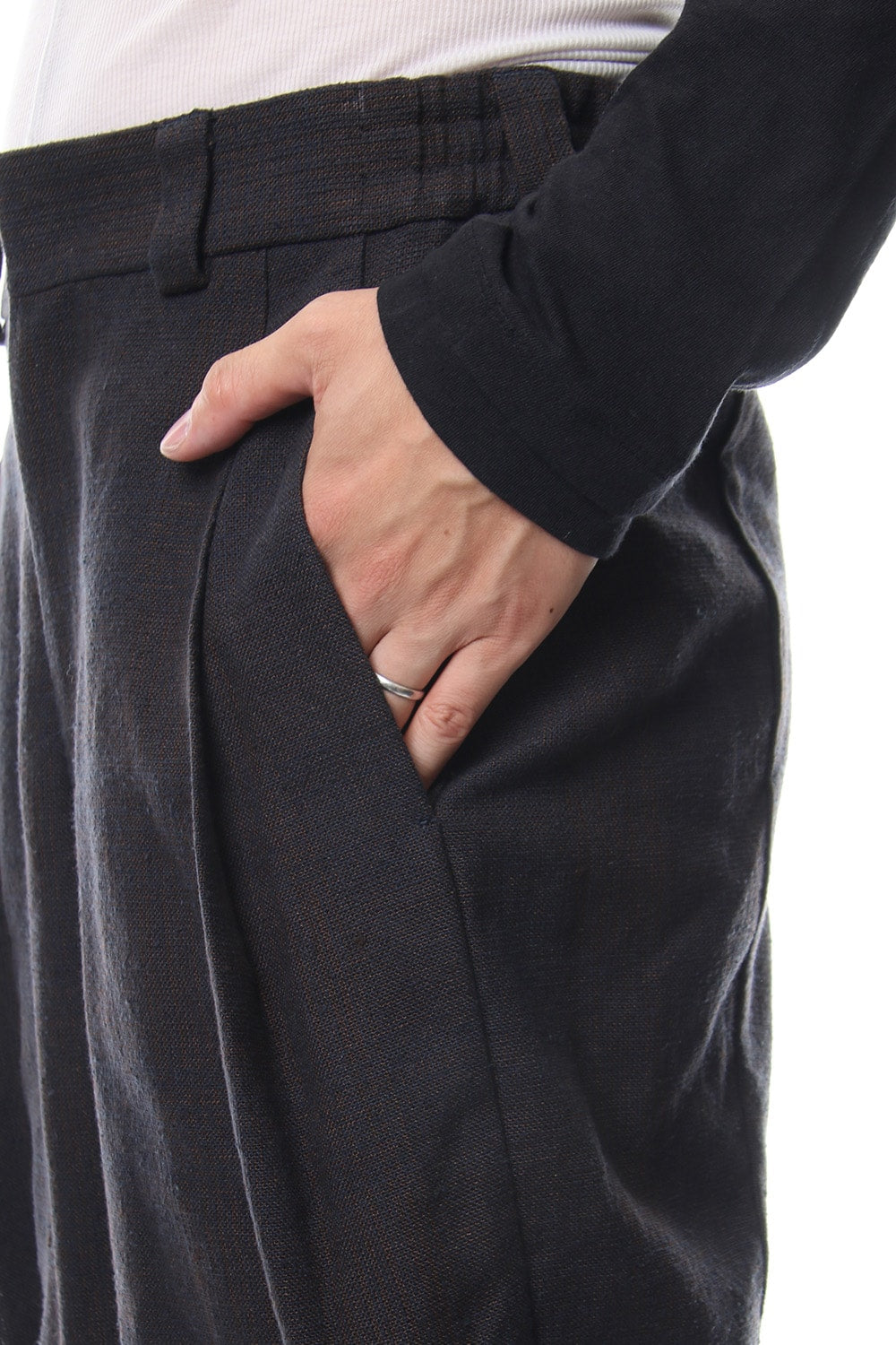 Relax pants   silk / linen check