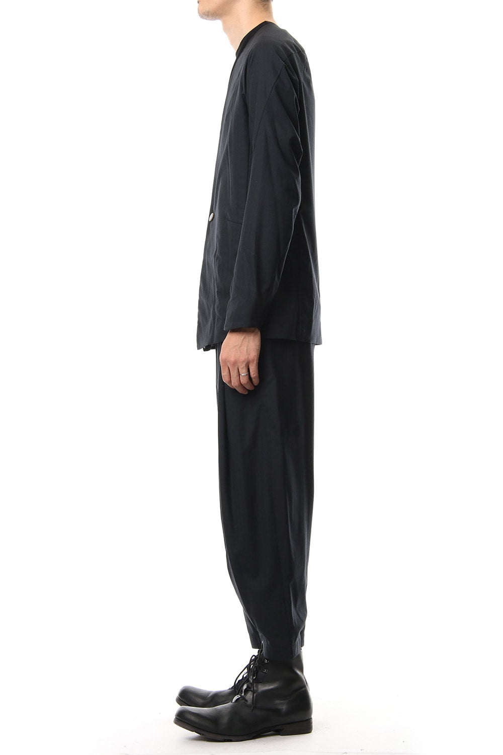 Cropped Pants Wool Super 140's Shadow Stripe