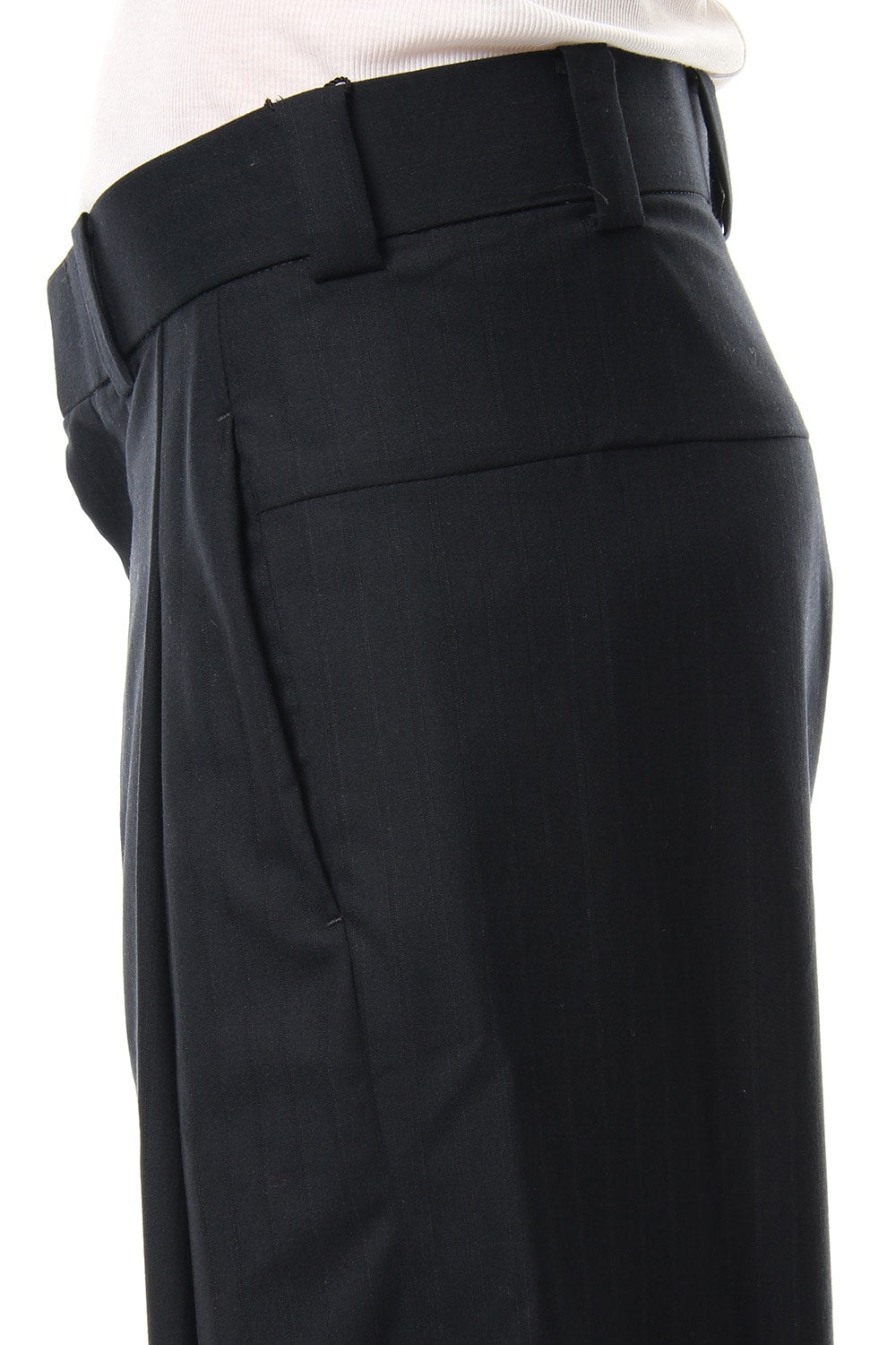 Cropped Pants Wool Super 140's Shadow Stripe