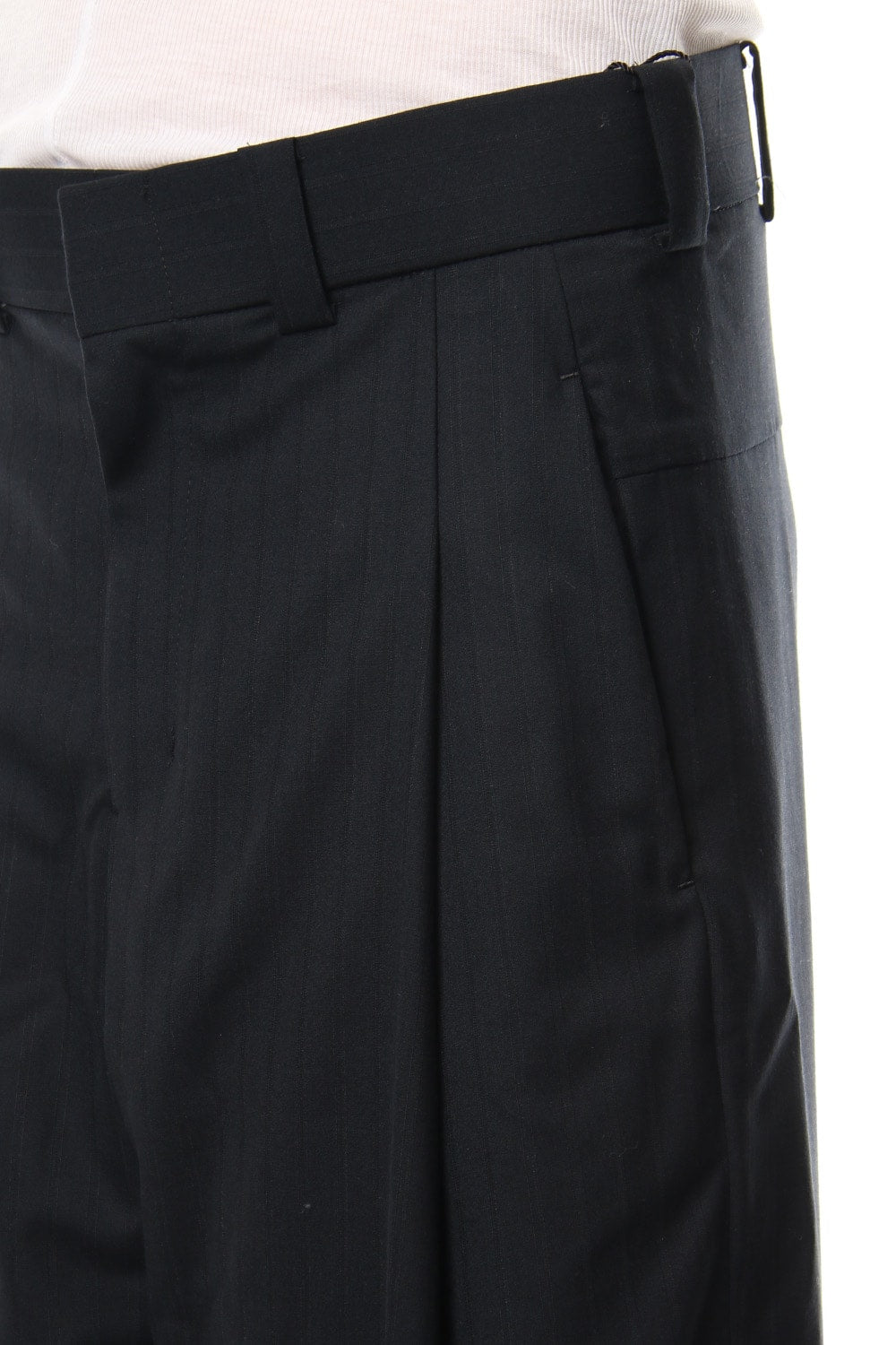 Cropped Pants Wool Super 140's Shadow Stripe