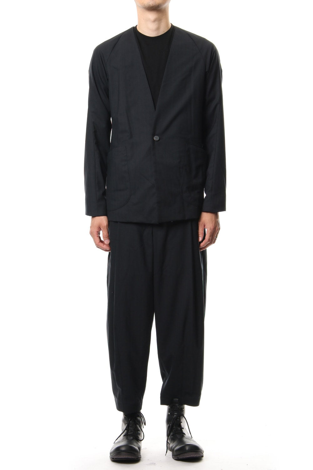 Cropped Pants Wool Super 140's Shadow Stripe