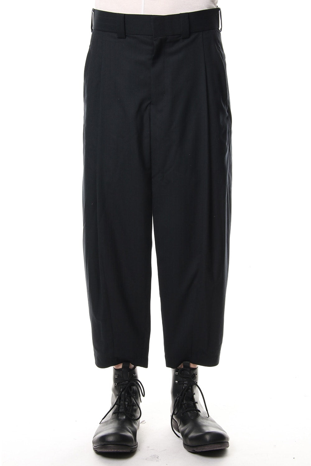 Cropped Pants Wool Super 140's Shadow Stripe