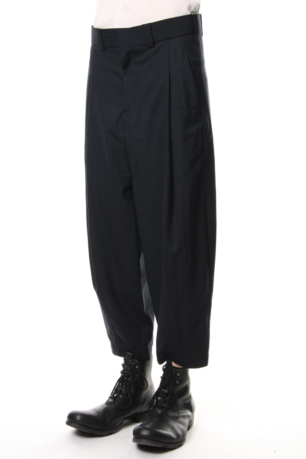 Cropped Pants Wool Super 140's Shadow Stripe