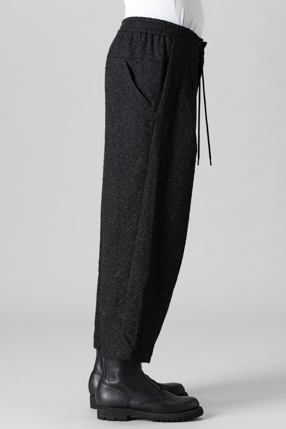 Baggy cropped pants Silk mixed Jacquard