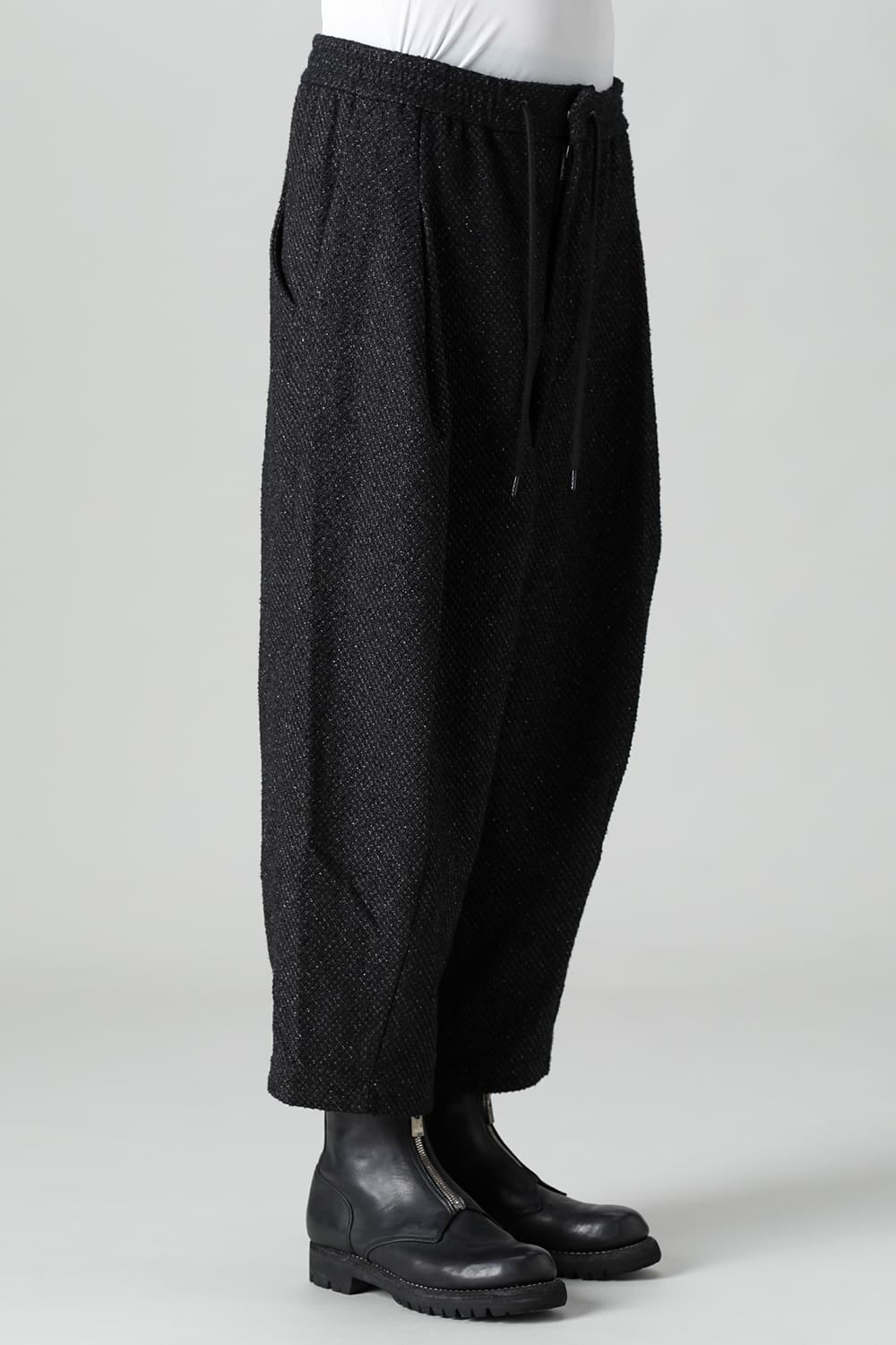 Baggy cropped pants Silk mixed Jacquard