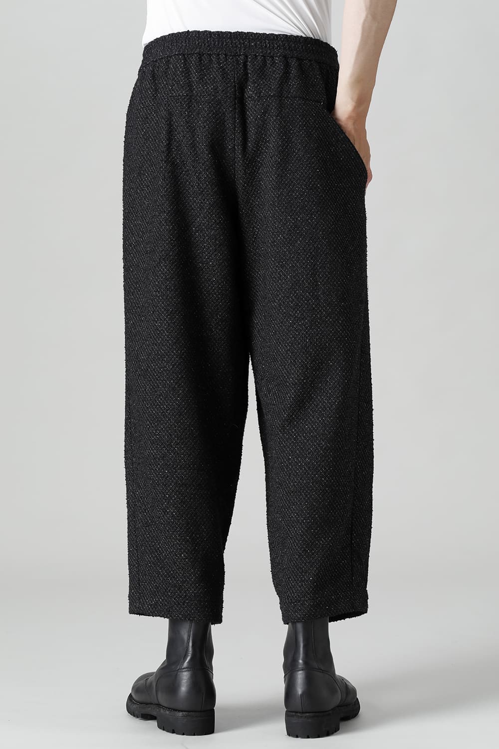 Baggy cropped pants Silk mixed Jacquard