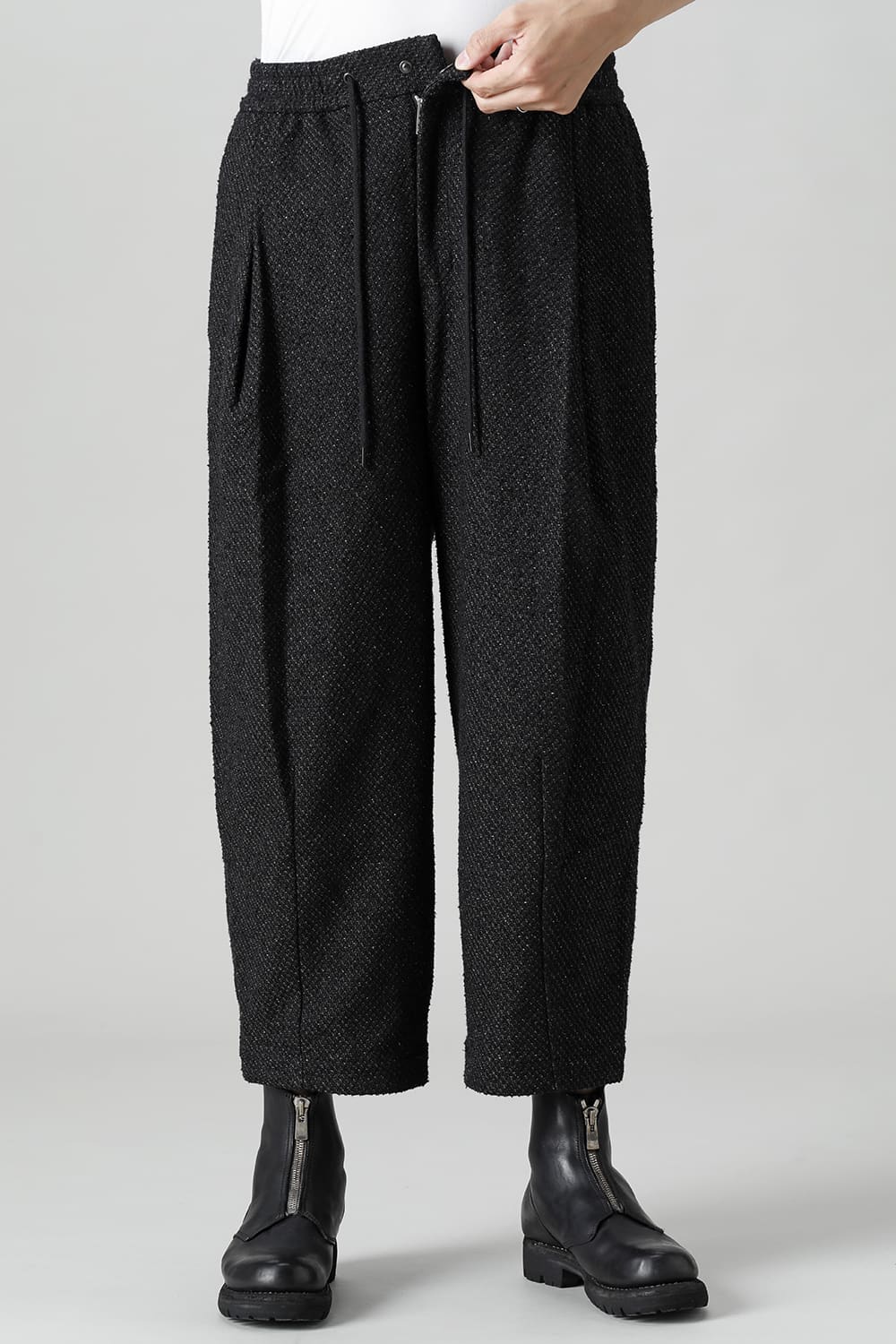 Baggy cropped pants Silk mixed Jacquard