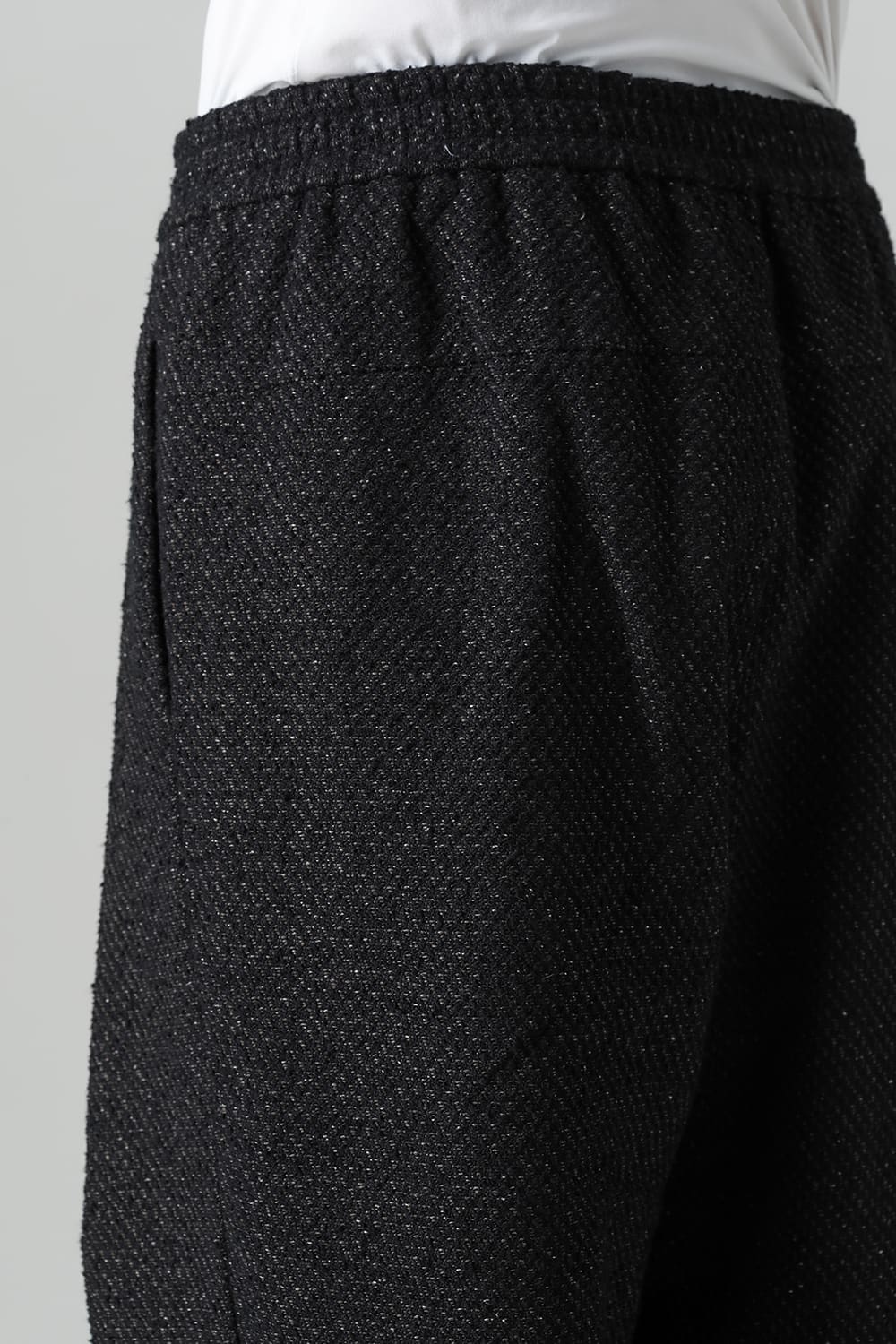 Baggy cropped pants Silk mixed Jacquard