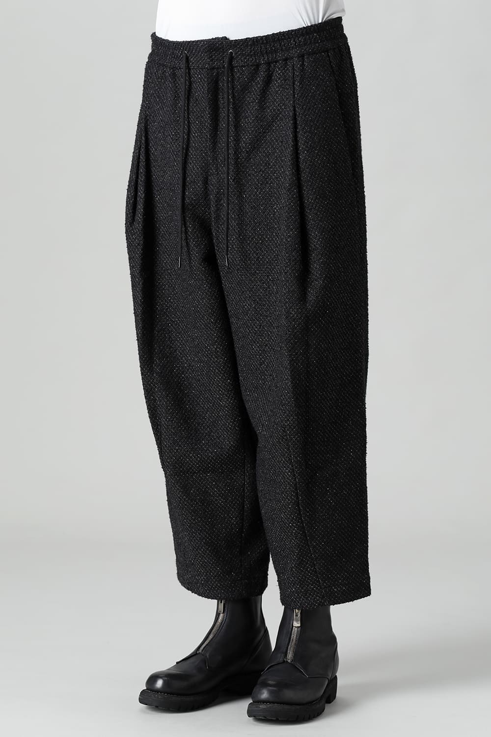 Baggy cropped pants Silk mixed Jacquard