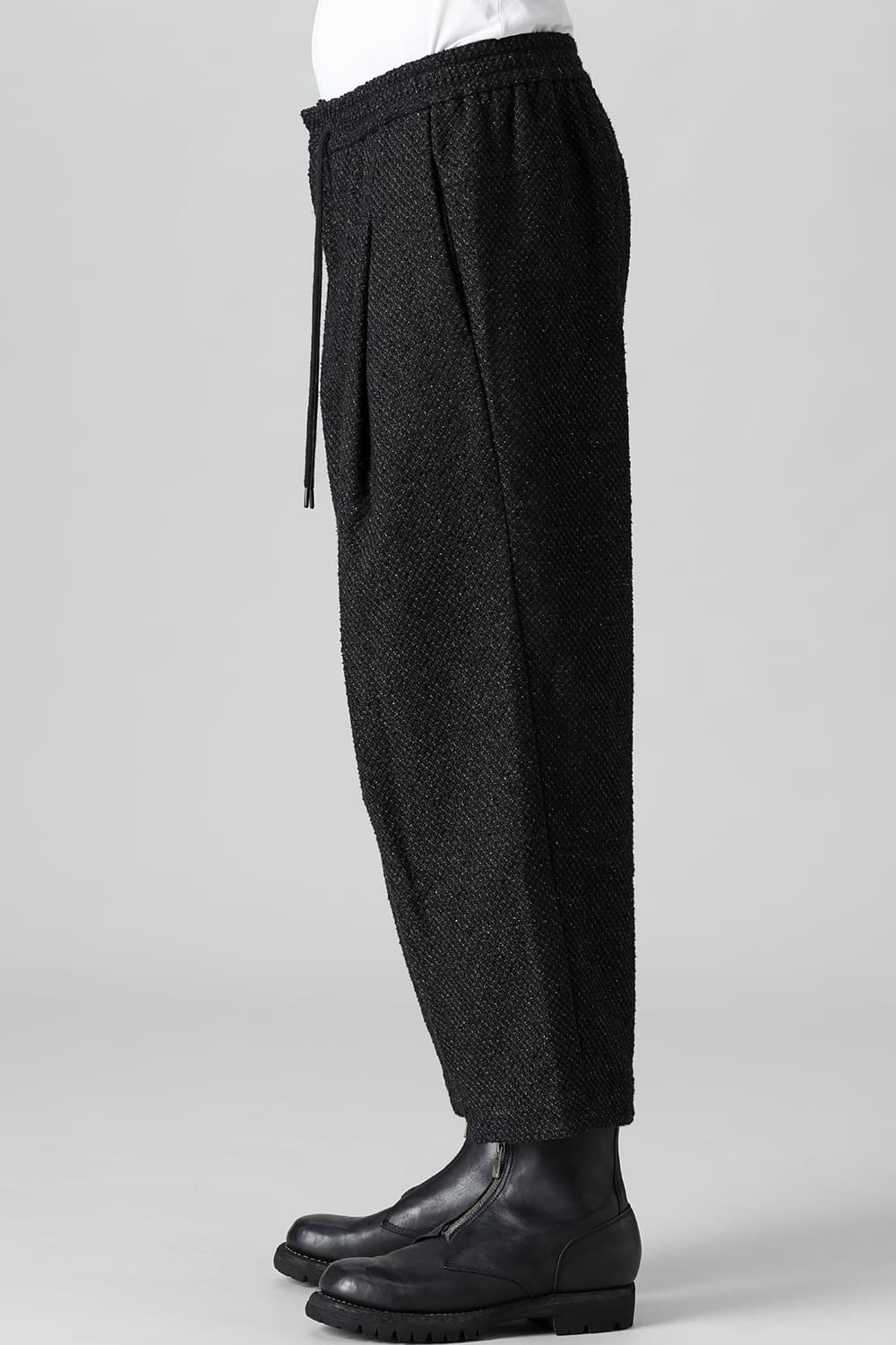 Baggy cropped pants Silk mixed Jacquard