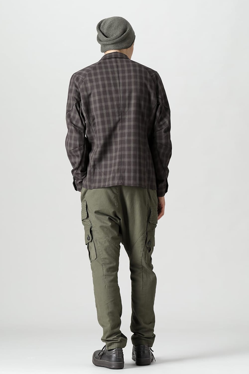 Cargo drop crotch pants Cavalry twill Garment wash Olive