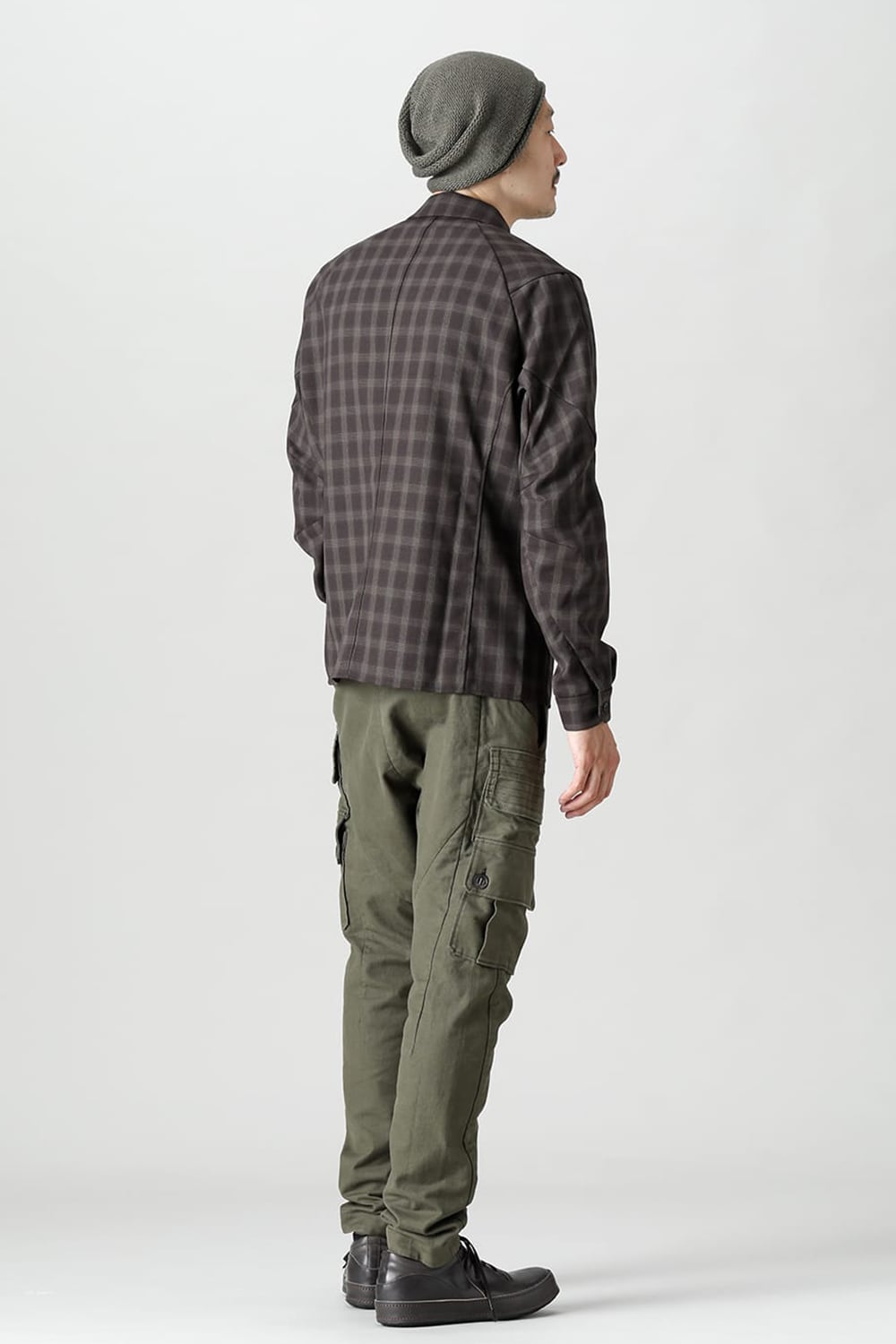 Cargo drop crotch pants Cavalry twill Garment wash Olive