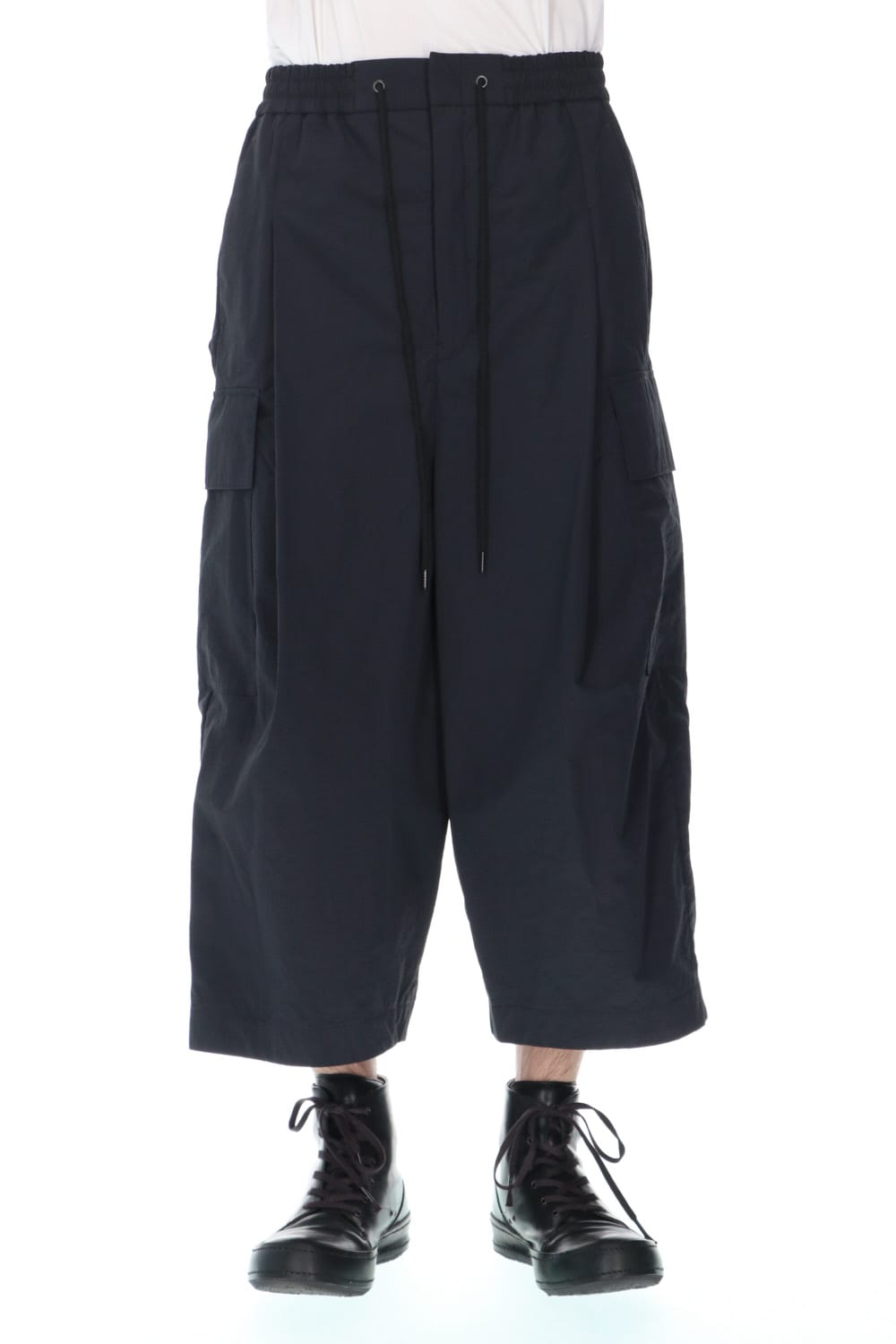 Wide cropped pants shrink cotton nylonsh