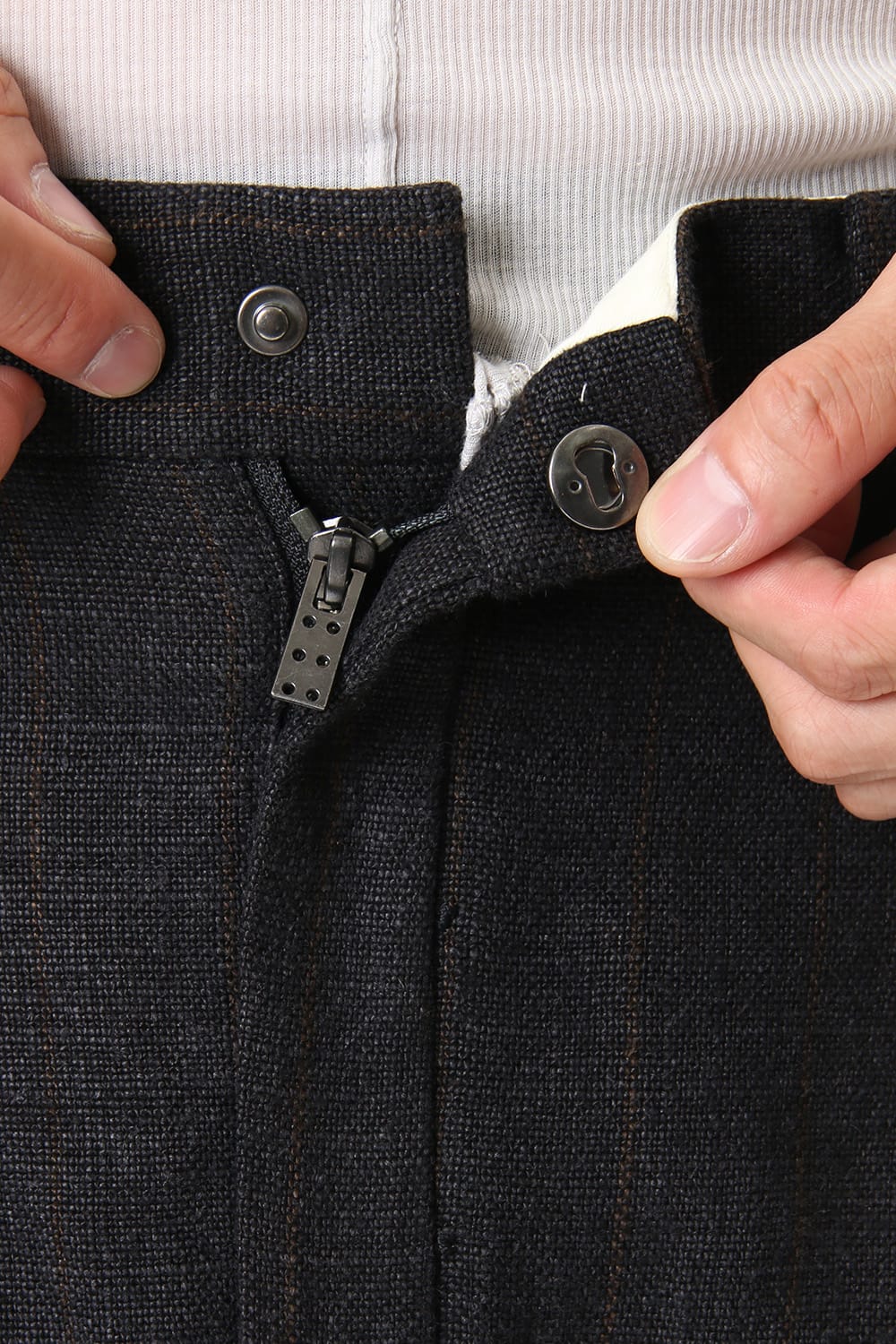 Linen Stripe Cropped Pants