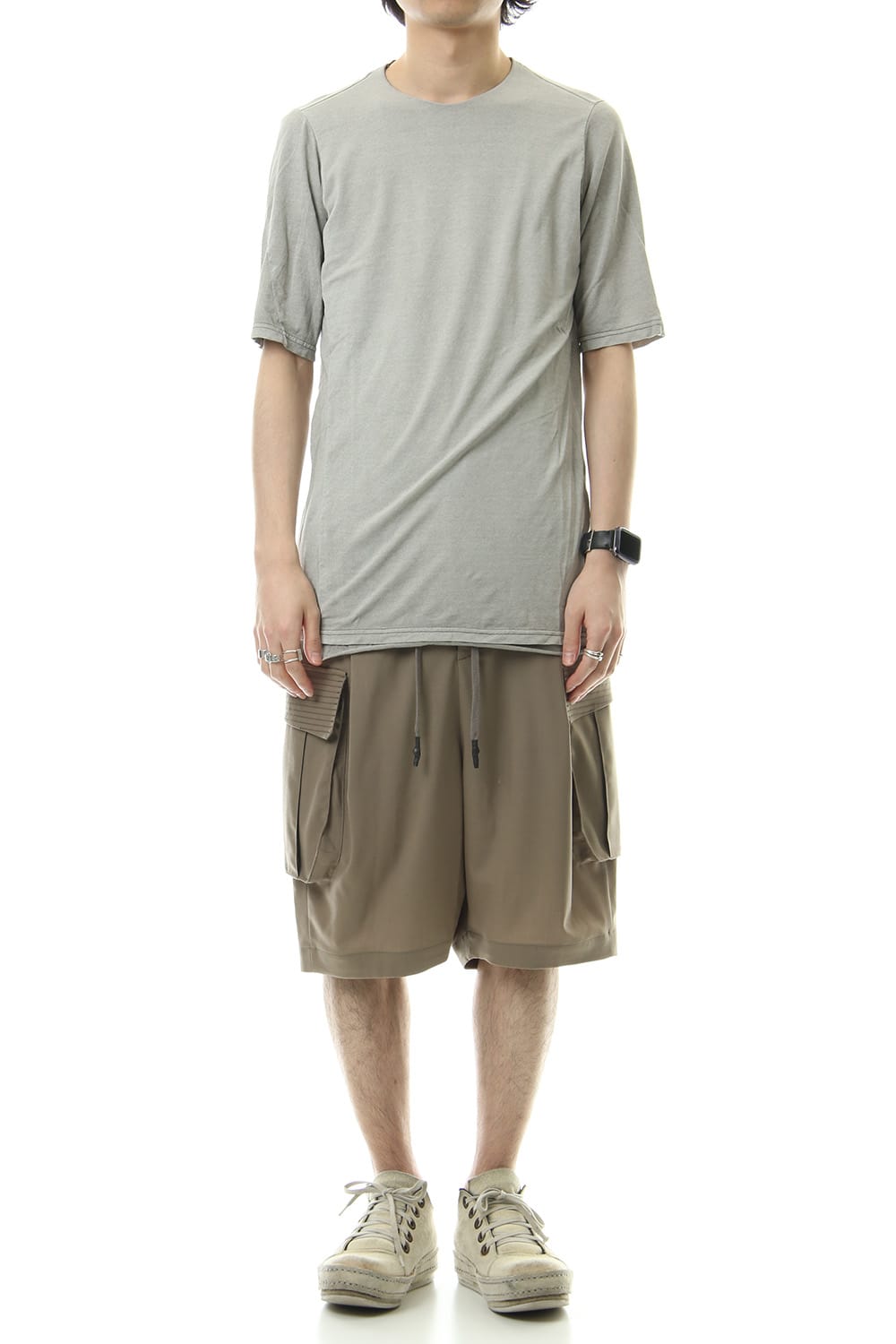 Cargo short pants wool stretch