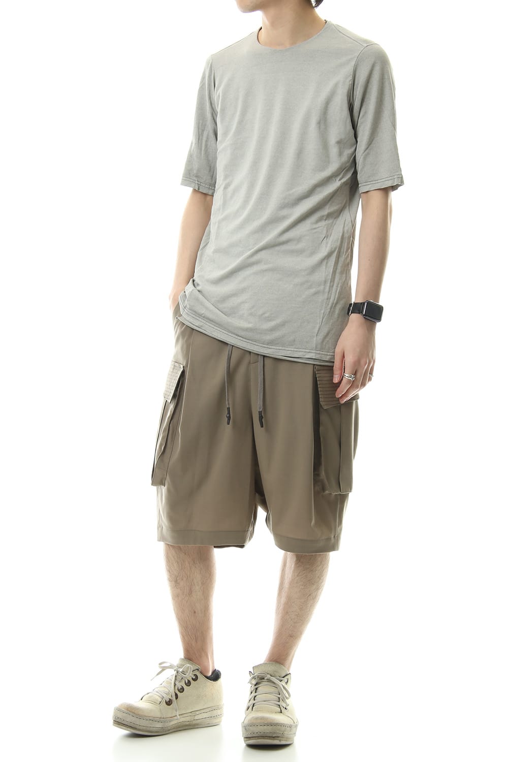 Cargo short pants wool stretch