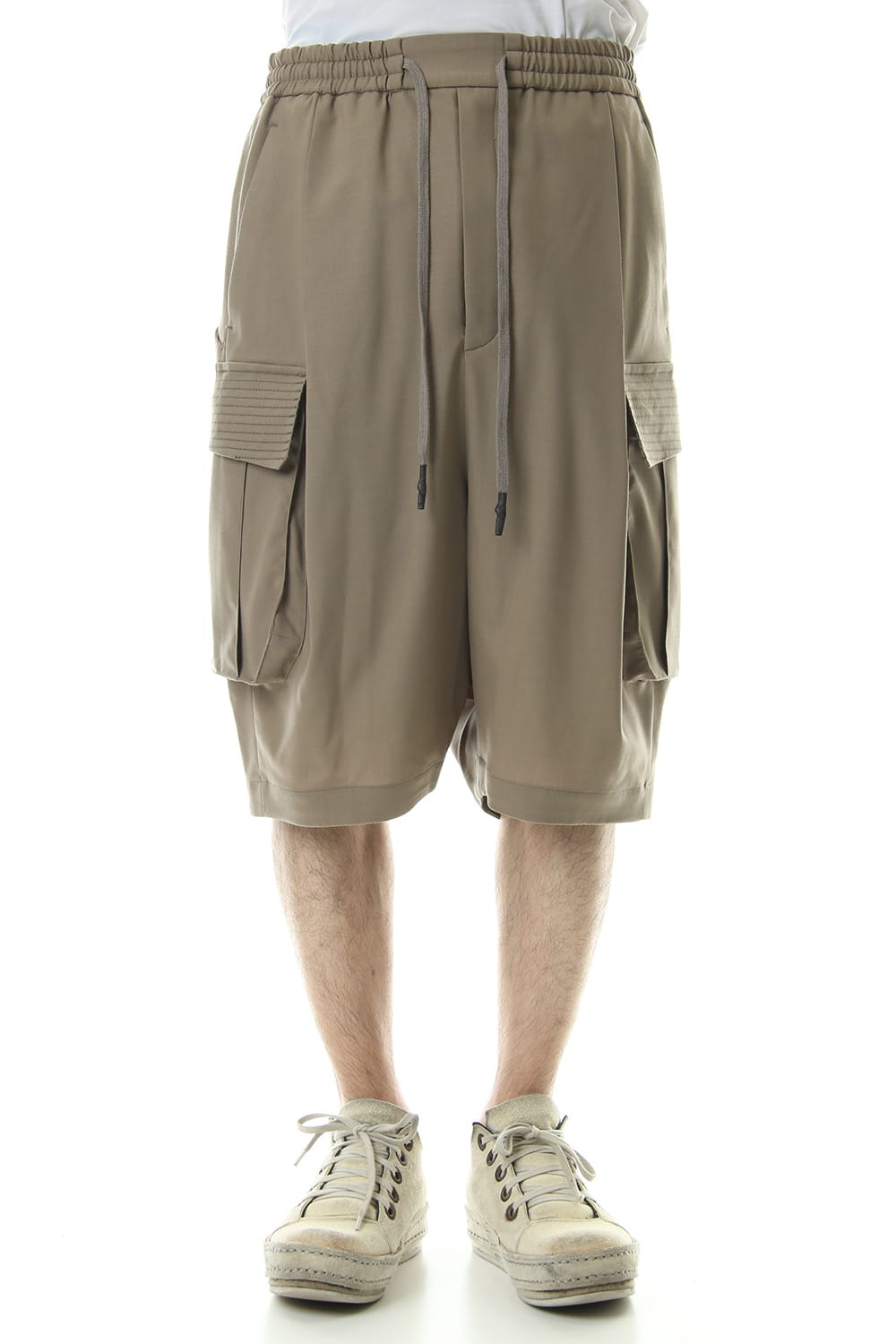 Cargo short pants wool stretch