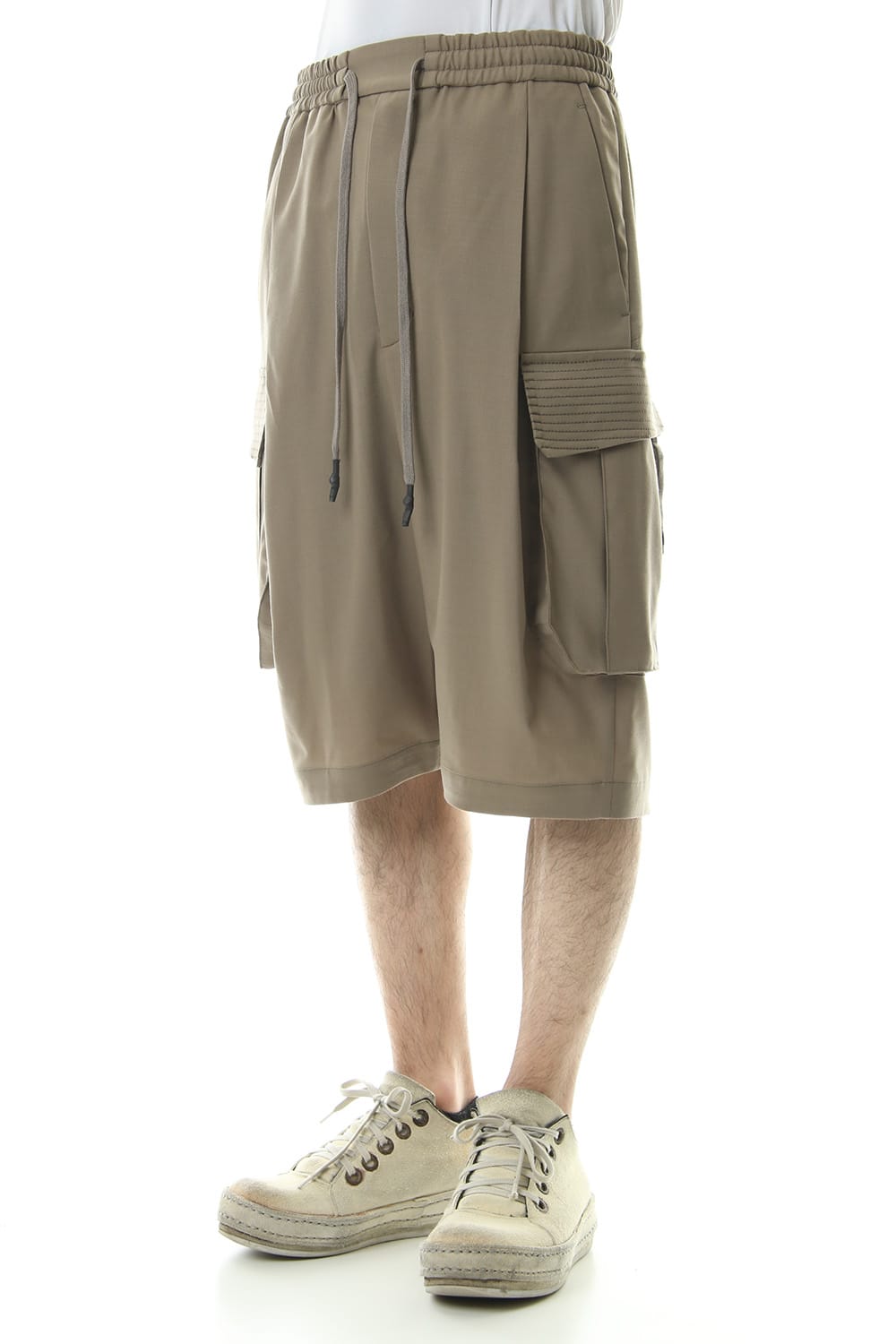 Cargo short pants wool stretch