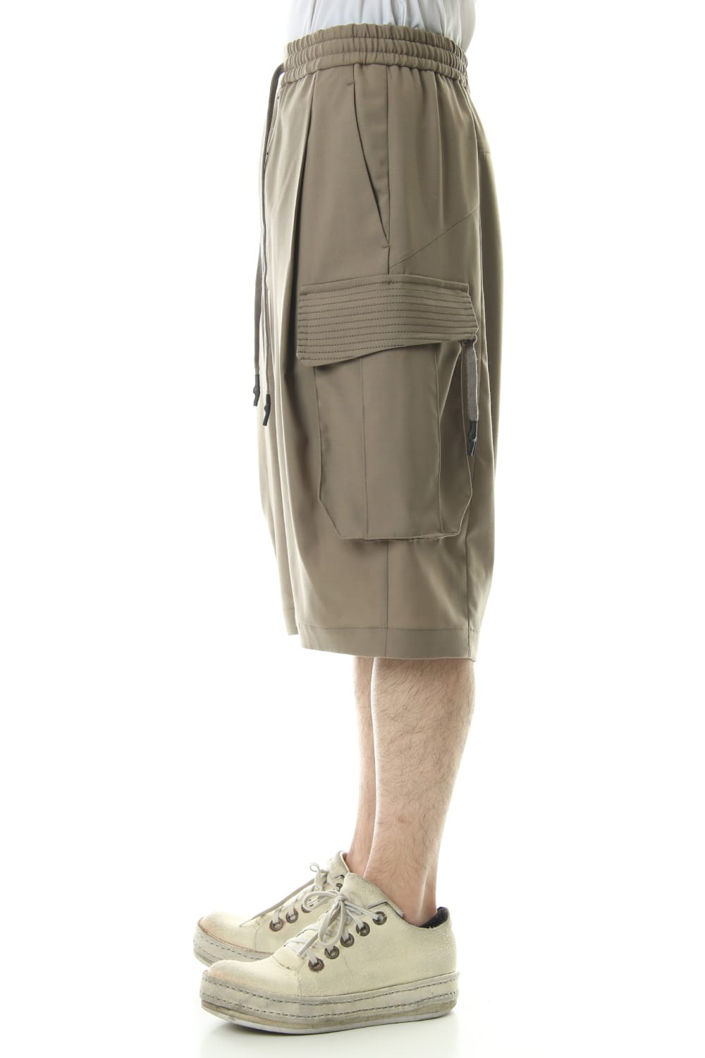 Cargo short pants wool stretch