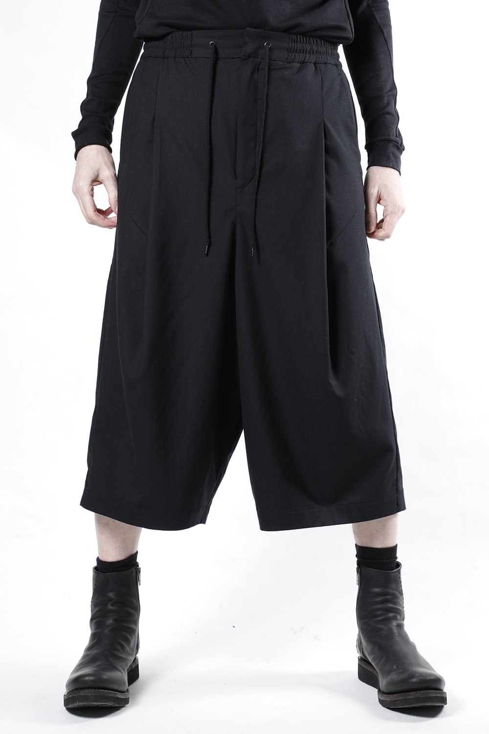 Baggy cropped wool super140’s shadow stripe