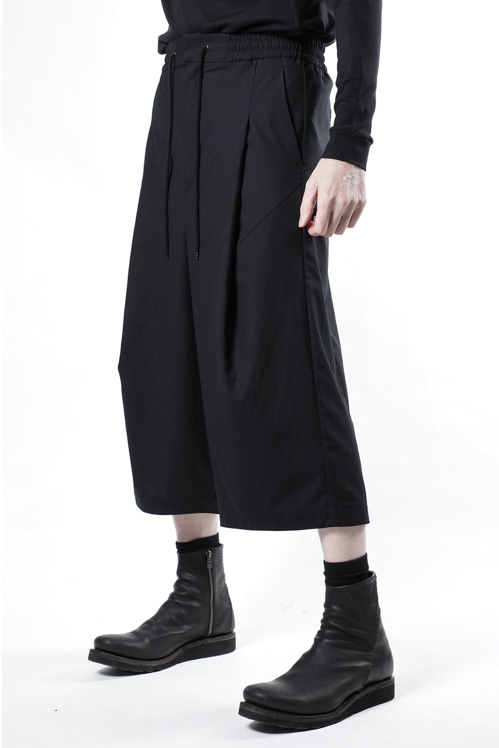 Baggy cropped wool super140’s shadow stripe