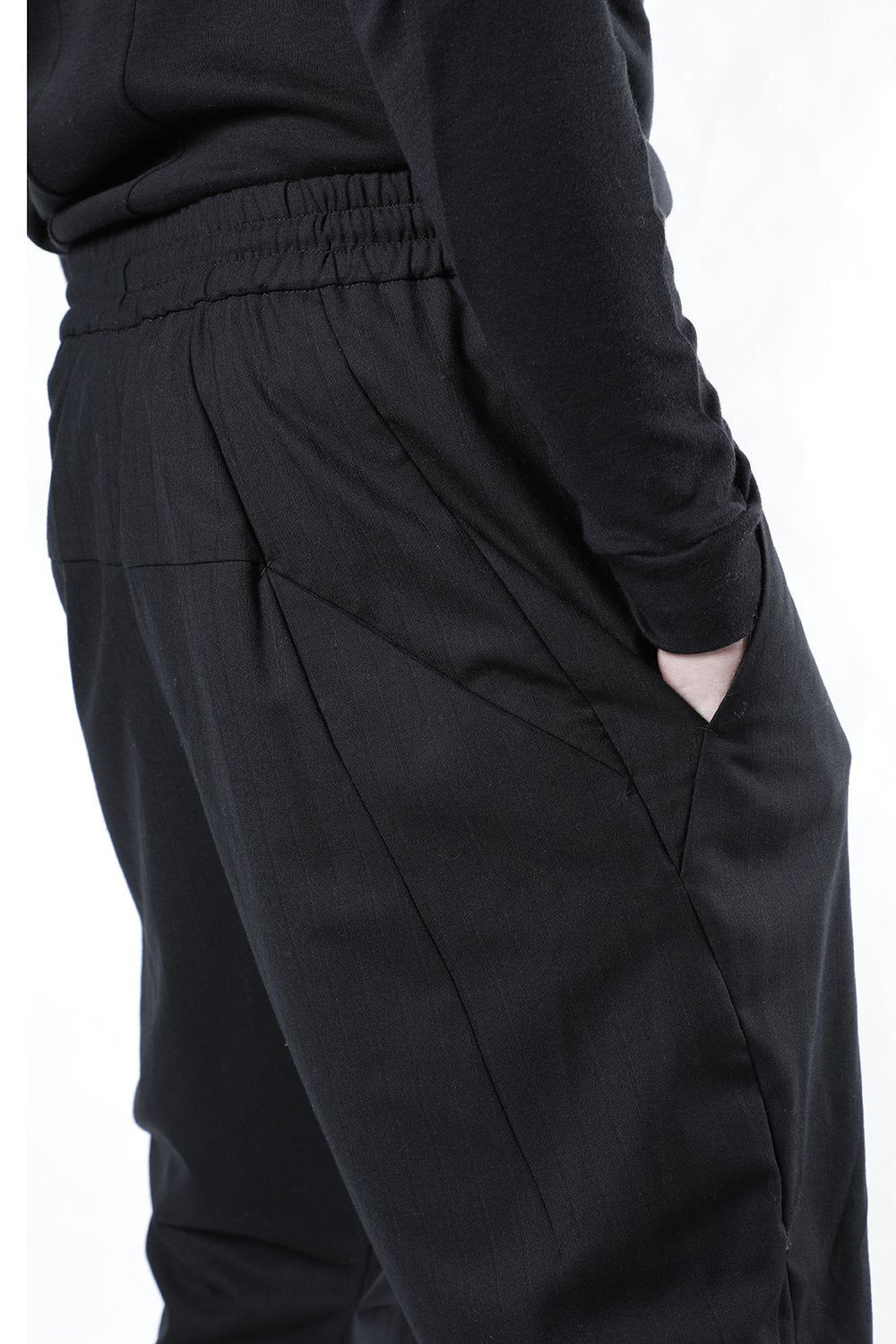 Easy pants wool super140’s shadow stripe