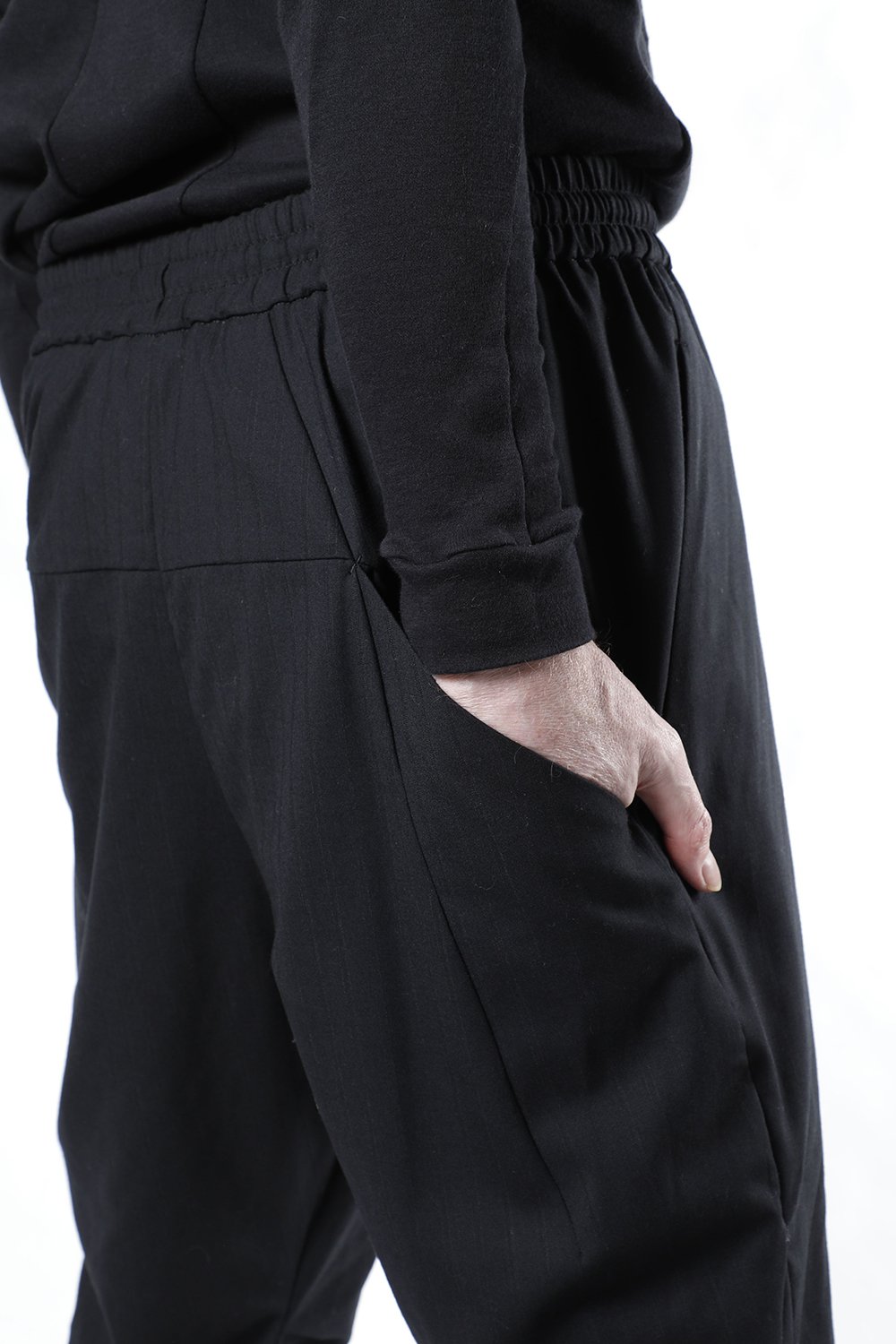 Easy pants wool super140’s shadow stripe