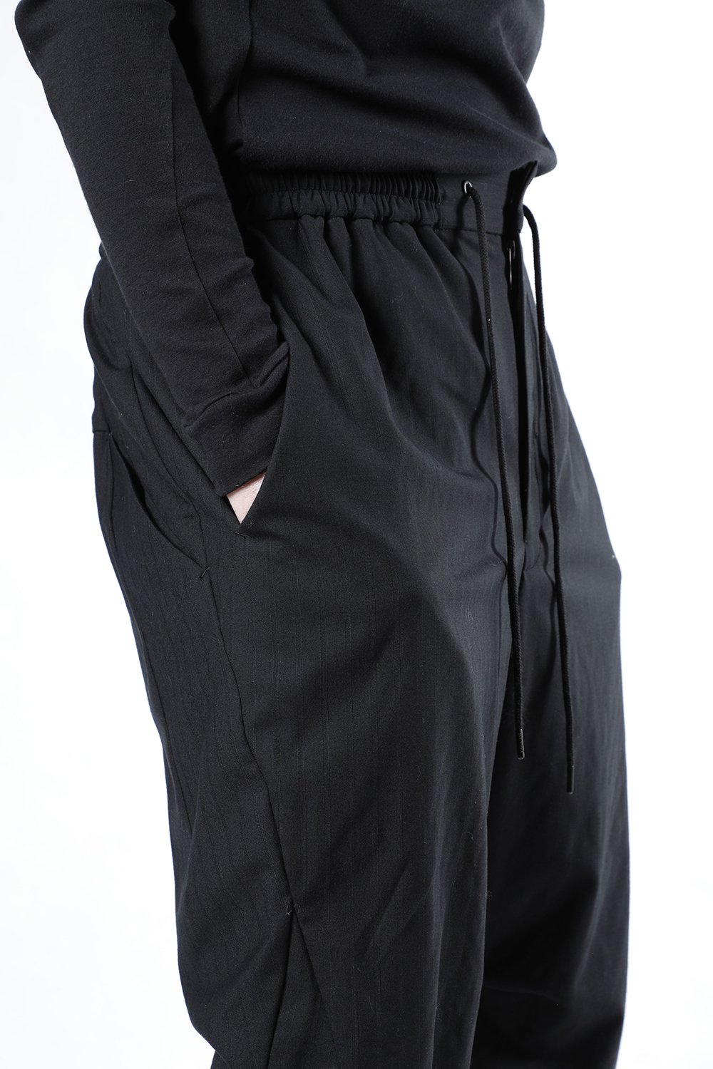 Easy pants wool super140’s shadow stripe