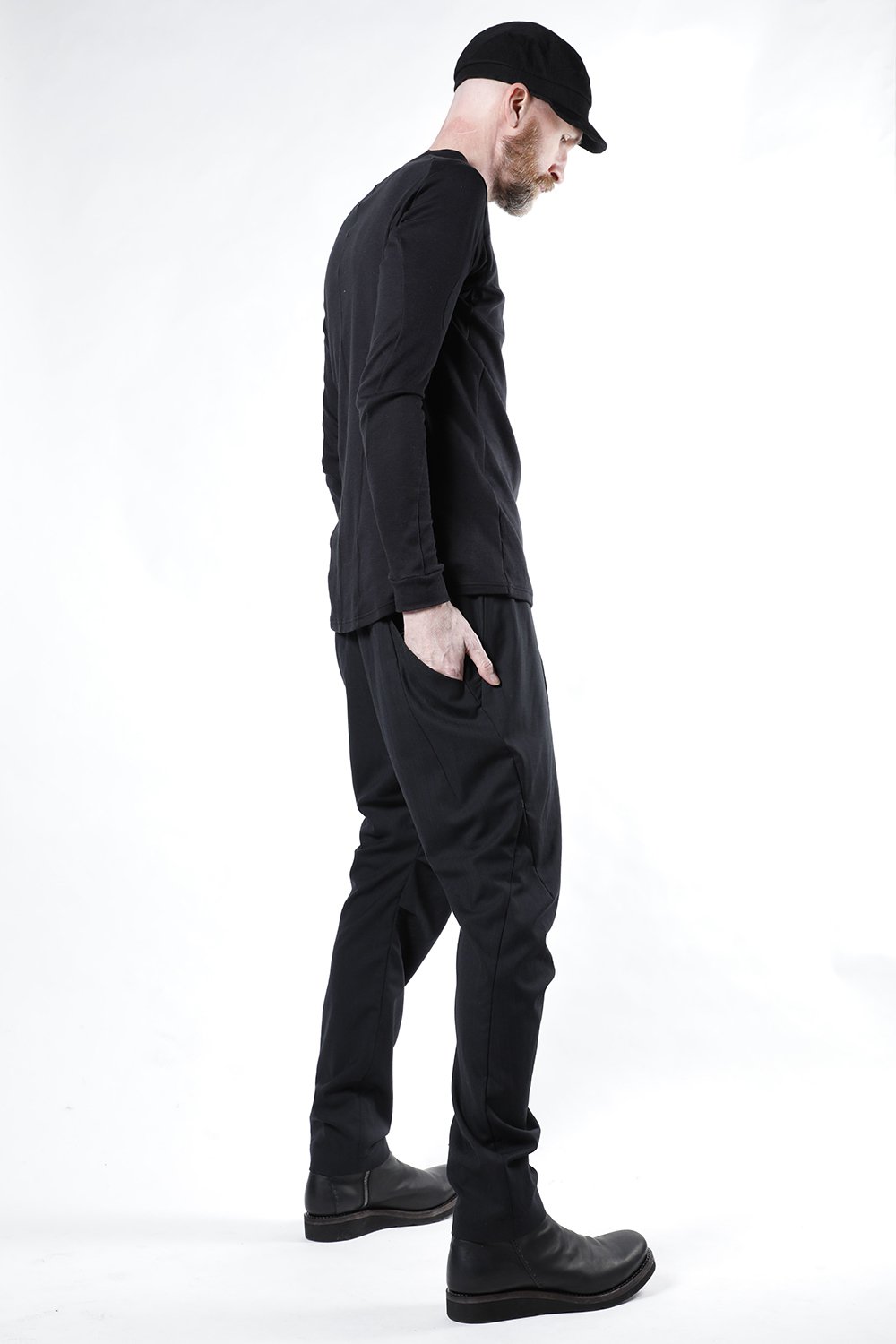 Easy pants wool super140’s shadow stripe