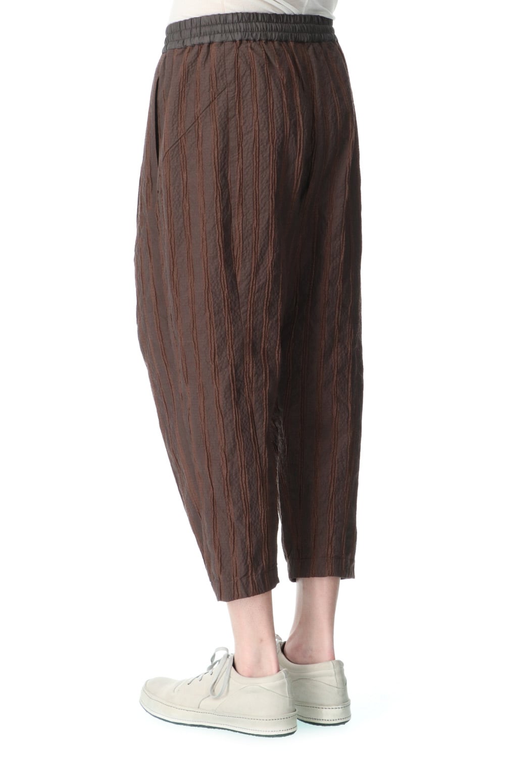 Cropped pants light weight stretch seersucker