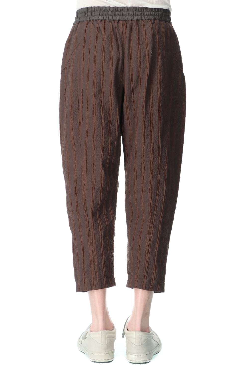 Cropped pants light weight stretch seersucker