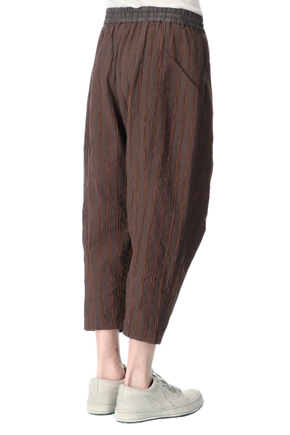 Cropped pants light weight stretch seersucker