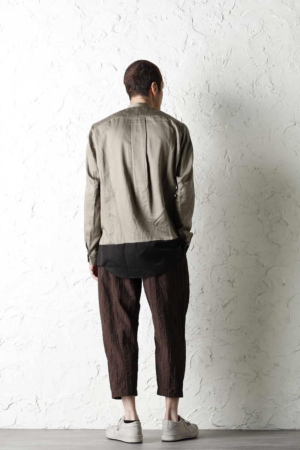 Cropped pants light weight stretch seersucker