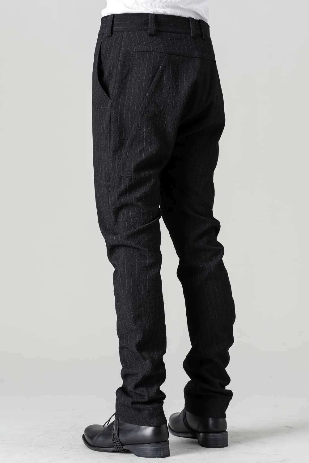 Slim pants shrink wool stripe