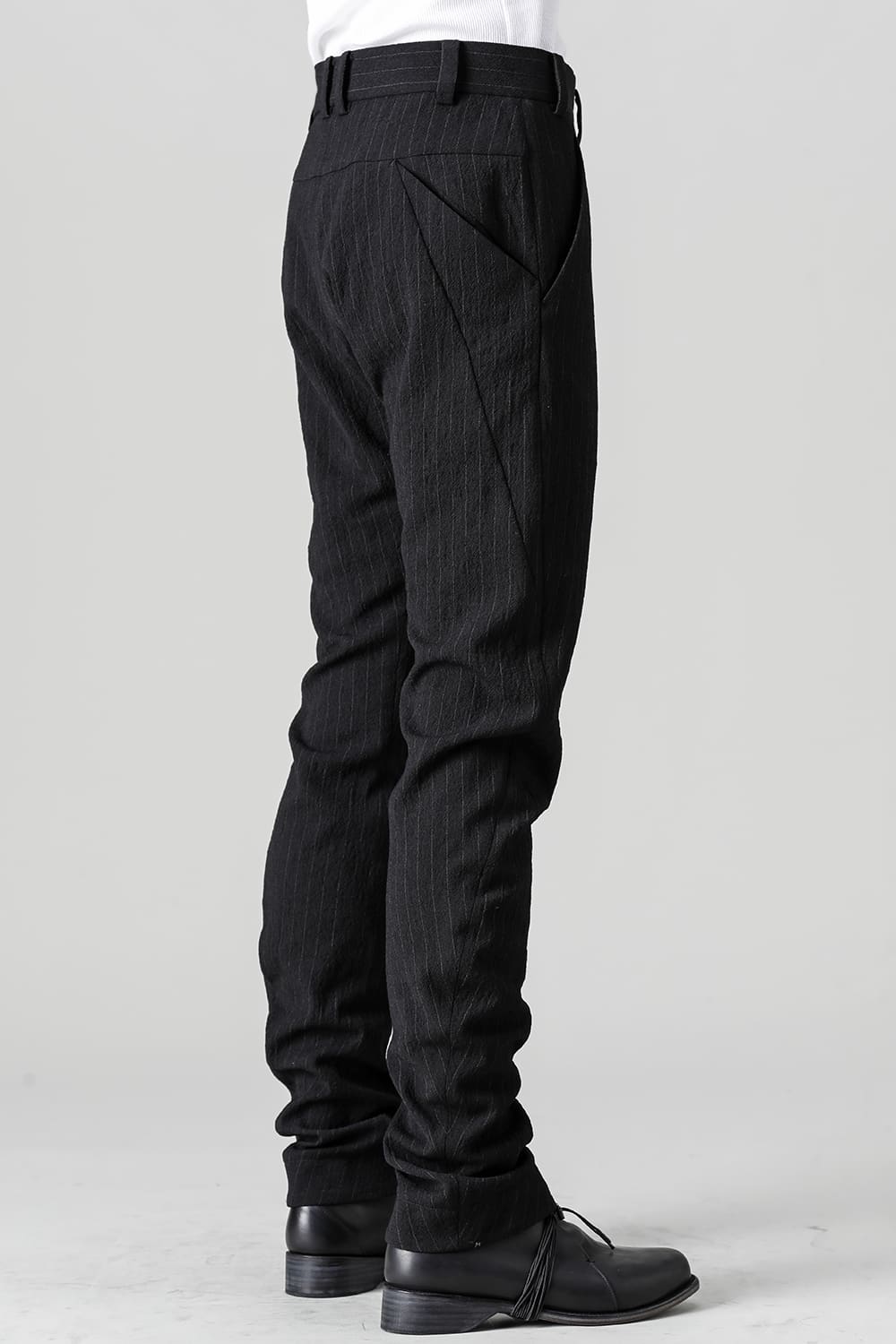 Slim pants shrink wool stripe