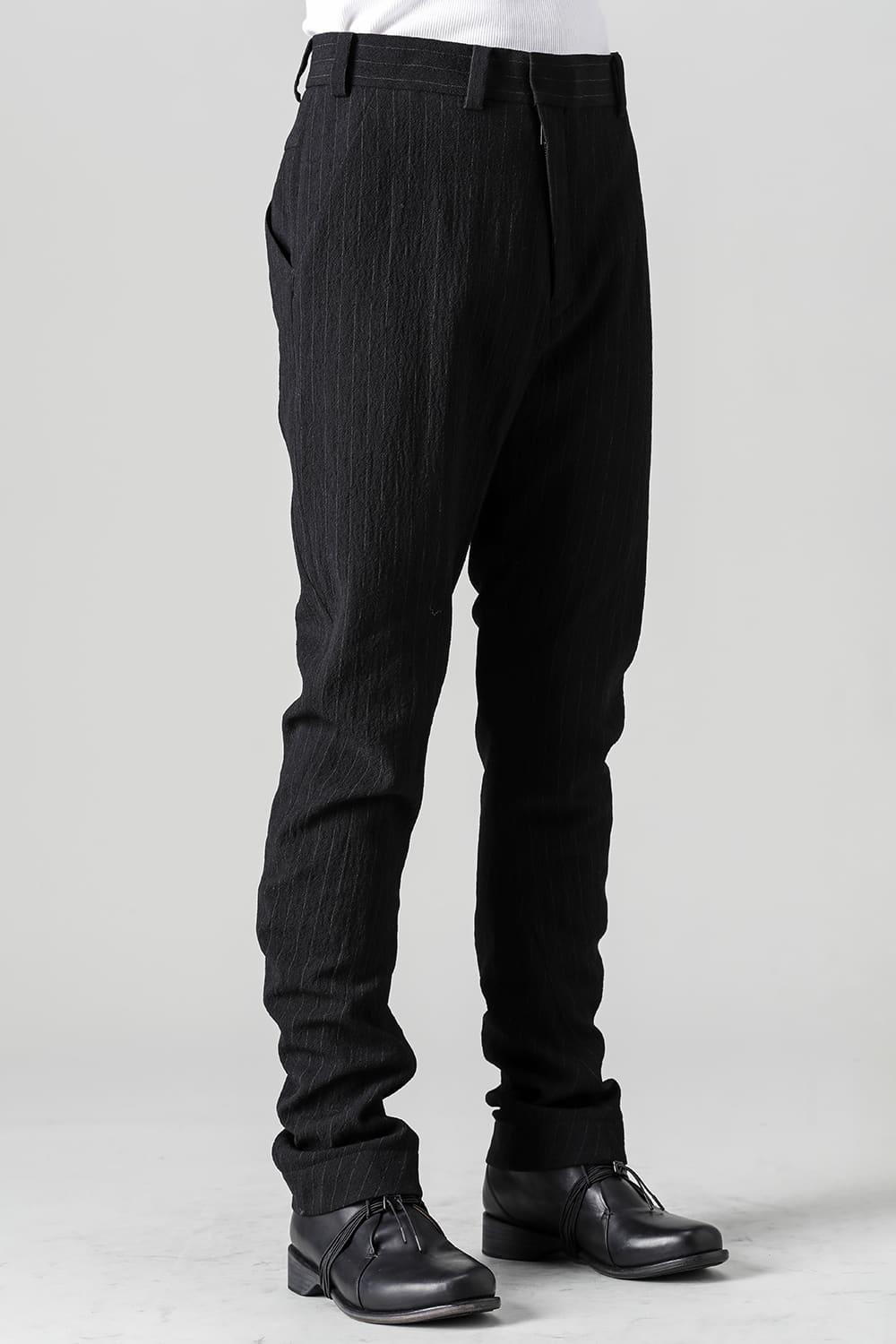 Slim pants shrink wool stripe