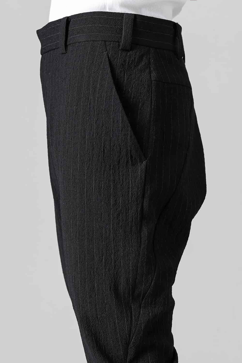 Slim pants shrink wool stripe