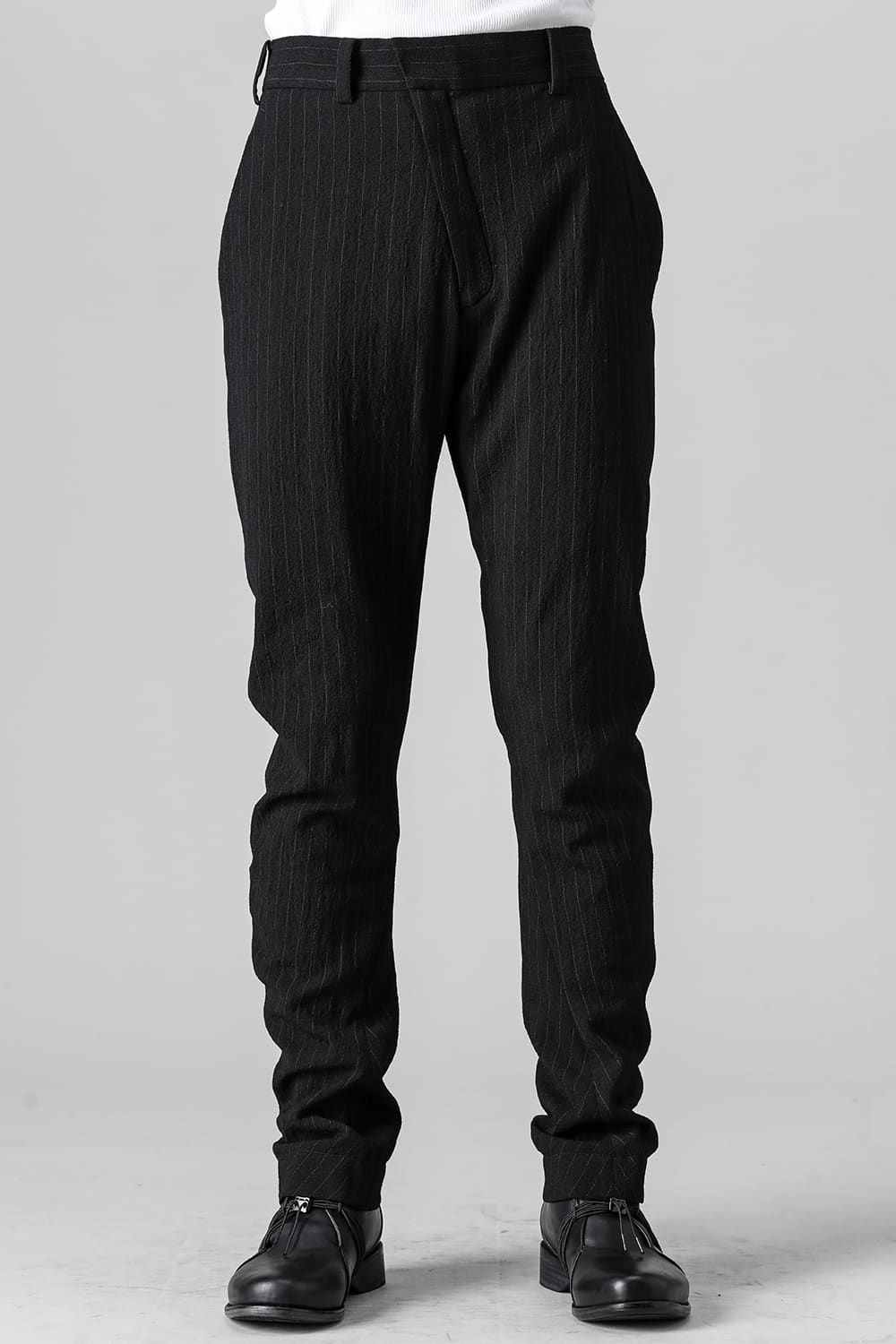 Slim pants shrink wool stripe