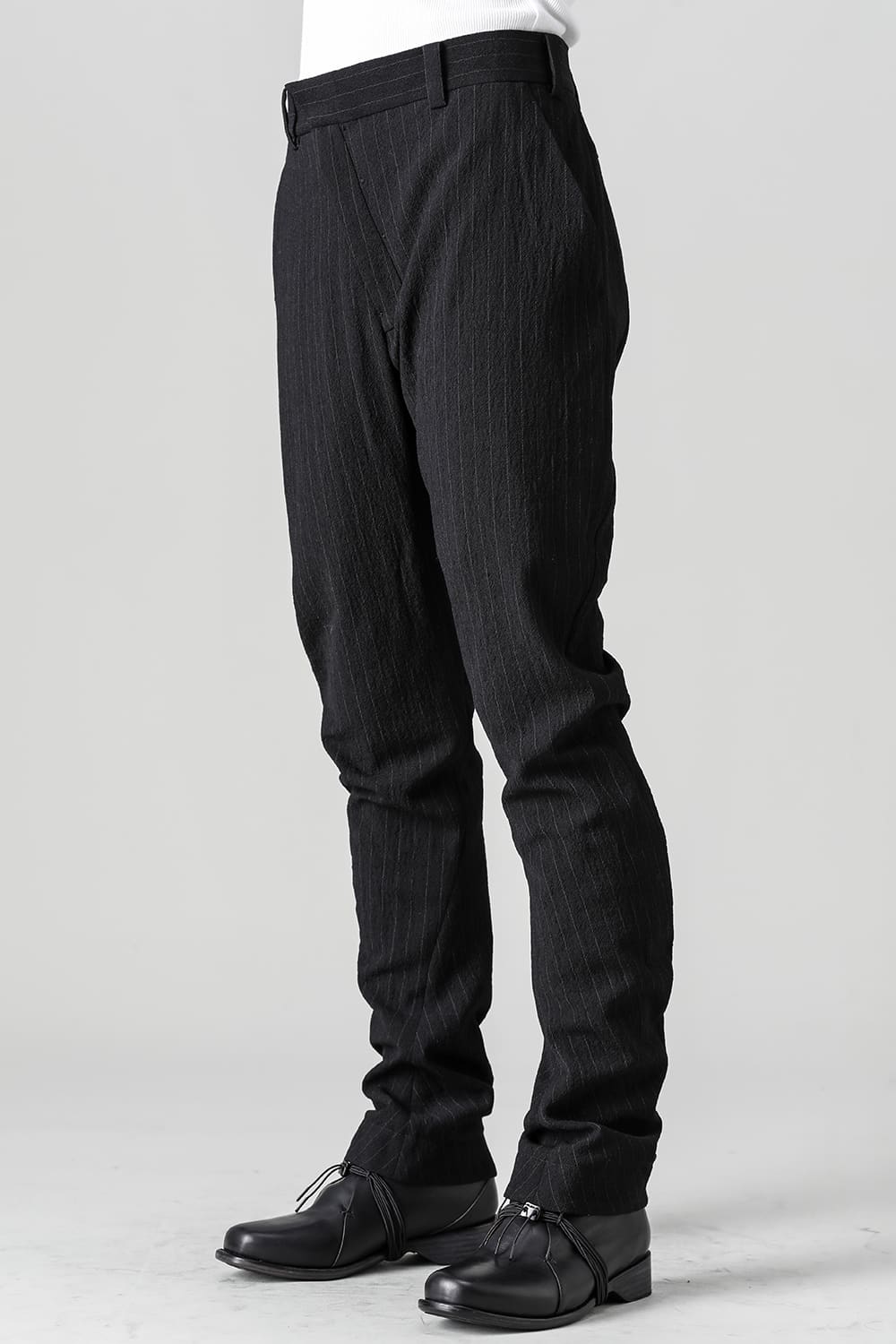 Slim pants shrink wool stripe