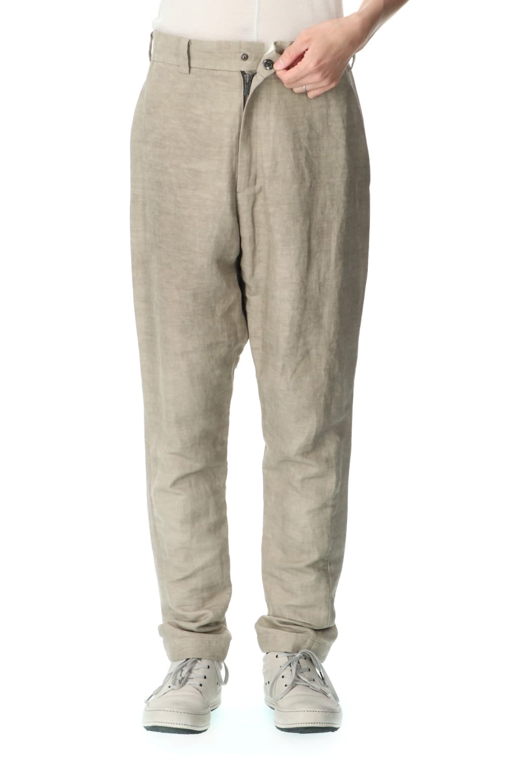 ドロップクロッチパンツ コットン / ラミ / カナパ コールドダイ