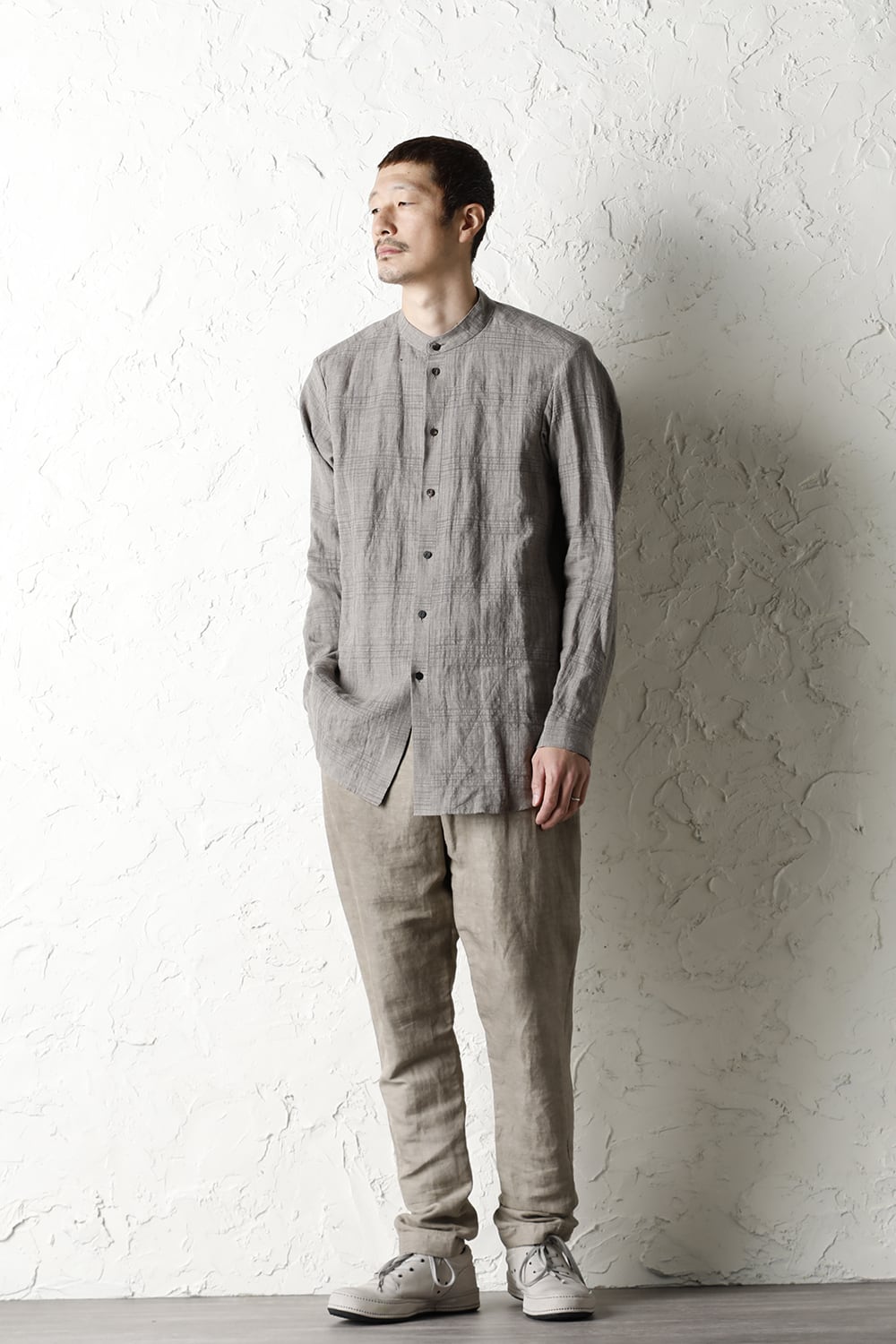 ドロップクロッチパンツ コットン / ラミ / カナパ コールドダイ