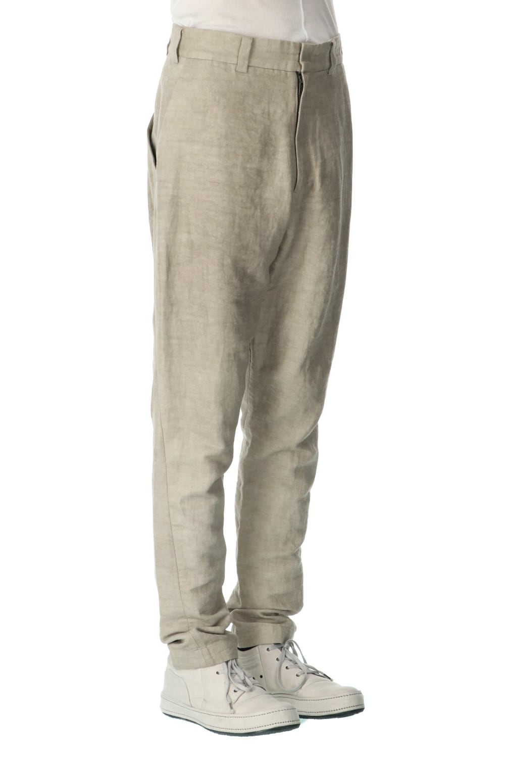 ドロップクロッチパンツ コットン / ラミ / カナパ コールドダイ