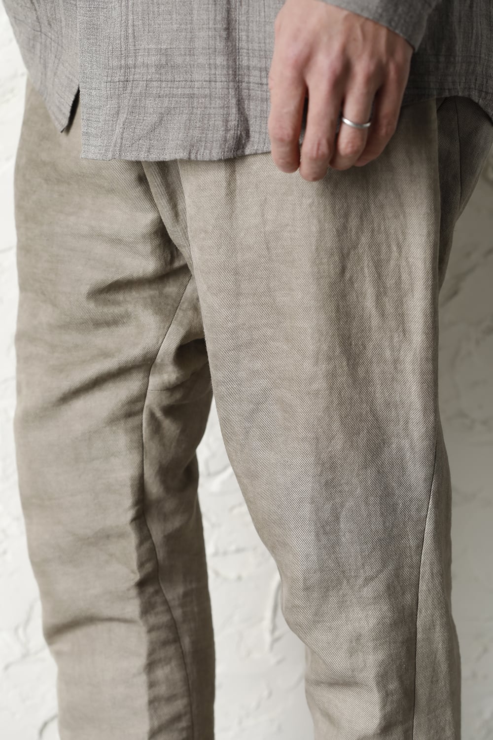 ドロップクロッチパンツ コットン / ラミ / カナパ コールドダイ