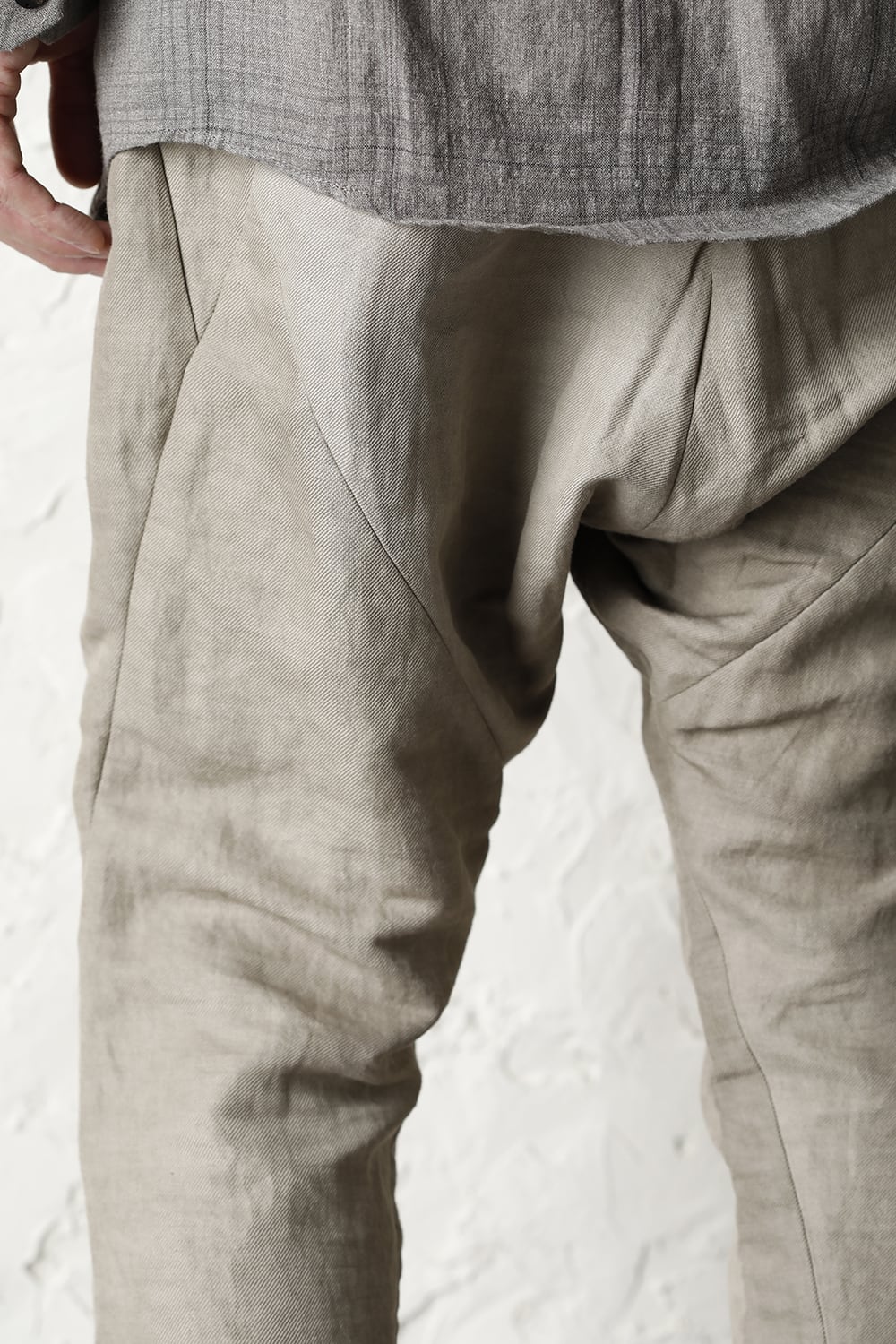 ドロップクロッチパンツ コットン / ラミ / カナパ コールドダイ