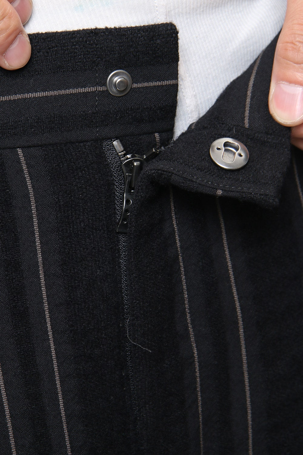 Cropped Pants Wool/ Cotton Stripe