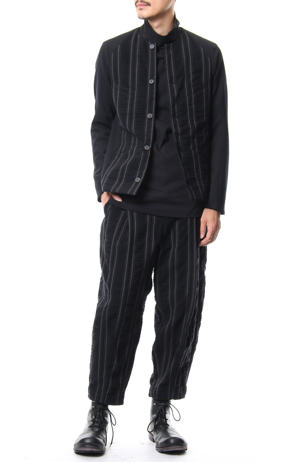 Cropped Pants Wool/ Cotton Stripe