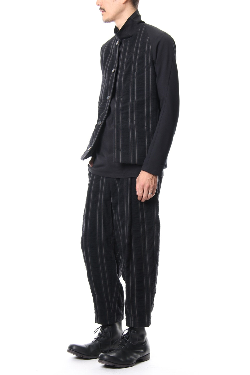 Cropped Pants Wool/ Cotton Stripe